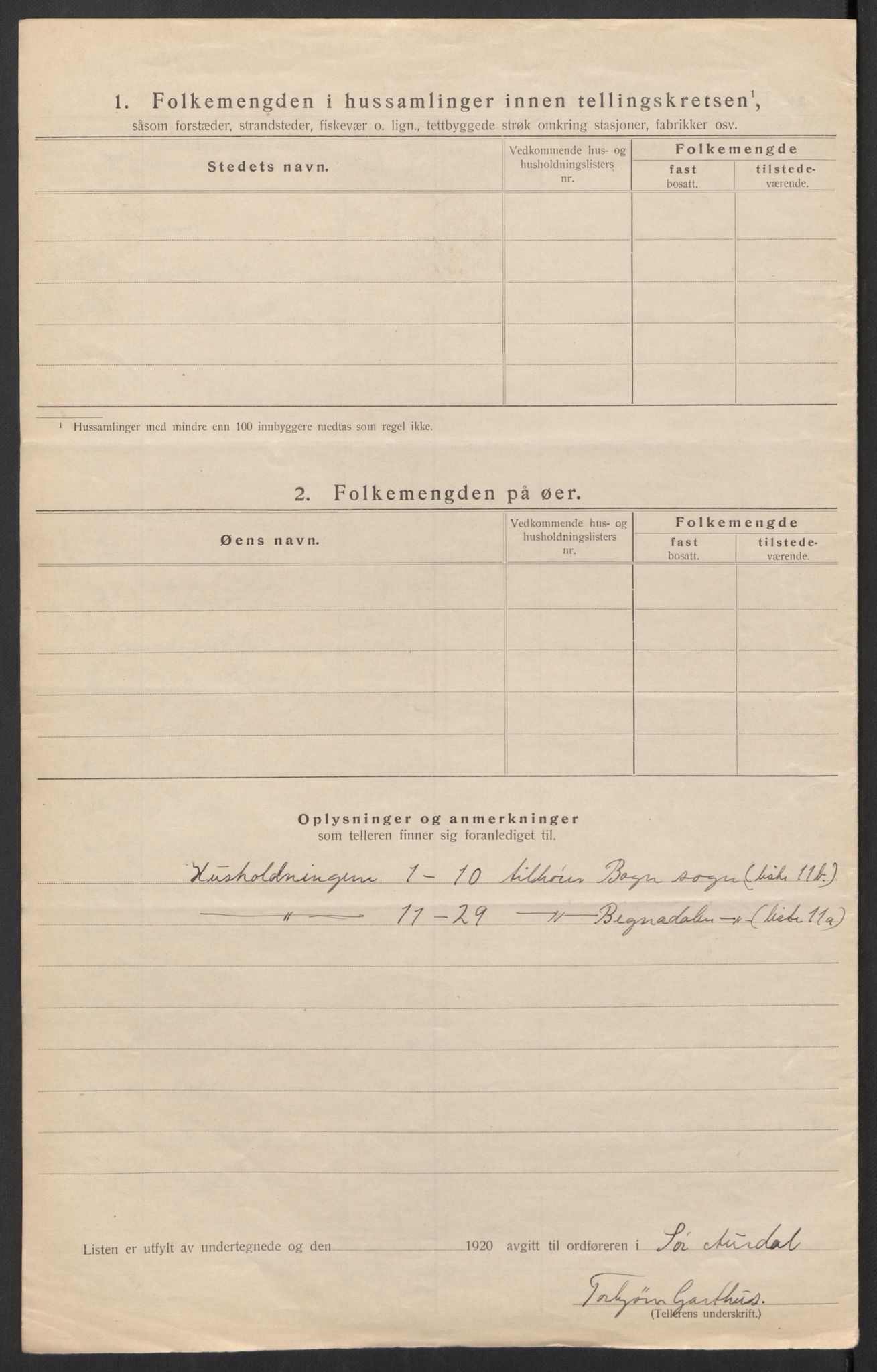 SAH, Folketelling 1920 for 0540 Sør-Aurdal herred, 1920, s. 42