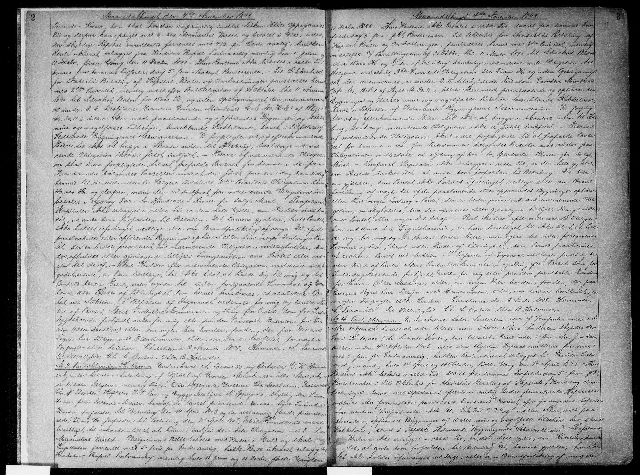 Aker sorenskriveri, SAO/A-10895/G/Gb/Gba/L0035: Pantebok nr. I 35, 1898-1899, s. 2-3