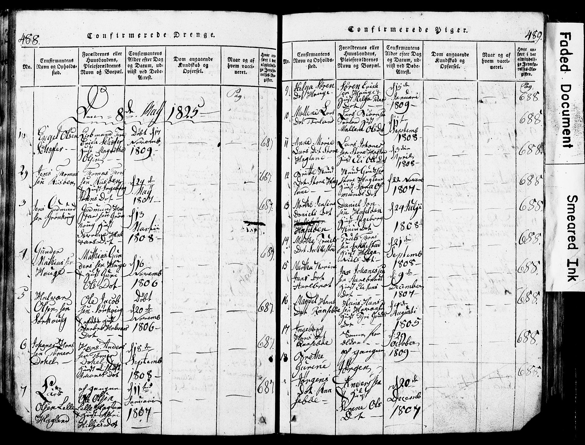 Torvastad sokneprestkontor, AV/SAST-A -101857/H/Ha/Hab/L0002: Klokkerbok nr. B 2, 1817-1834, s. 488-489