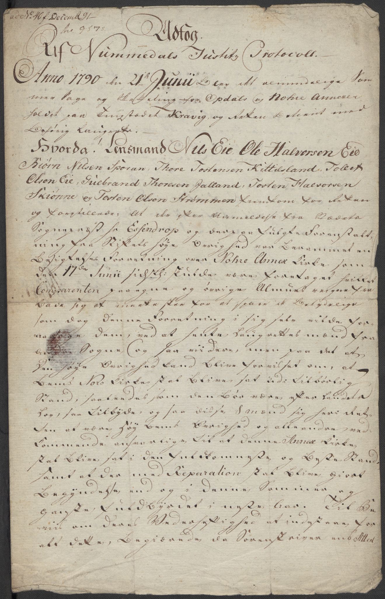 Riksarkivets diplomsamling, AV/RA-EA-5965/F15/L0018: Prestearkiv - Buskerud, 1764-1814, s. 209