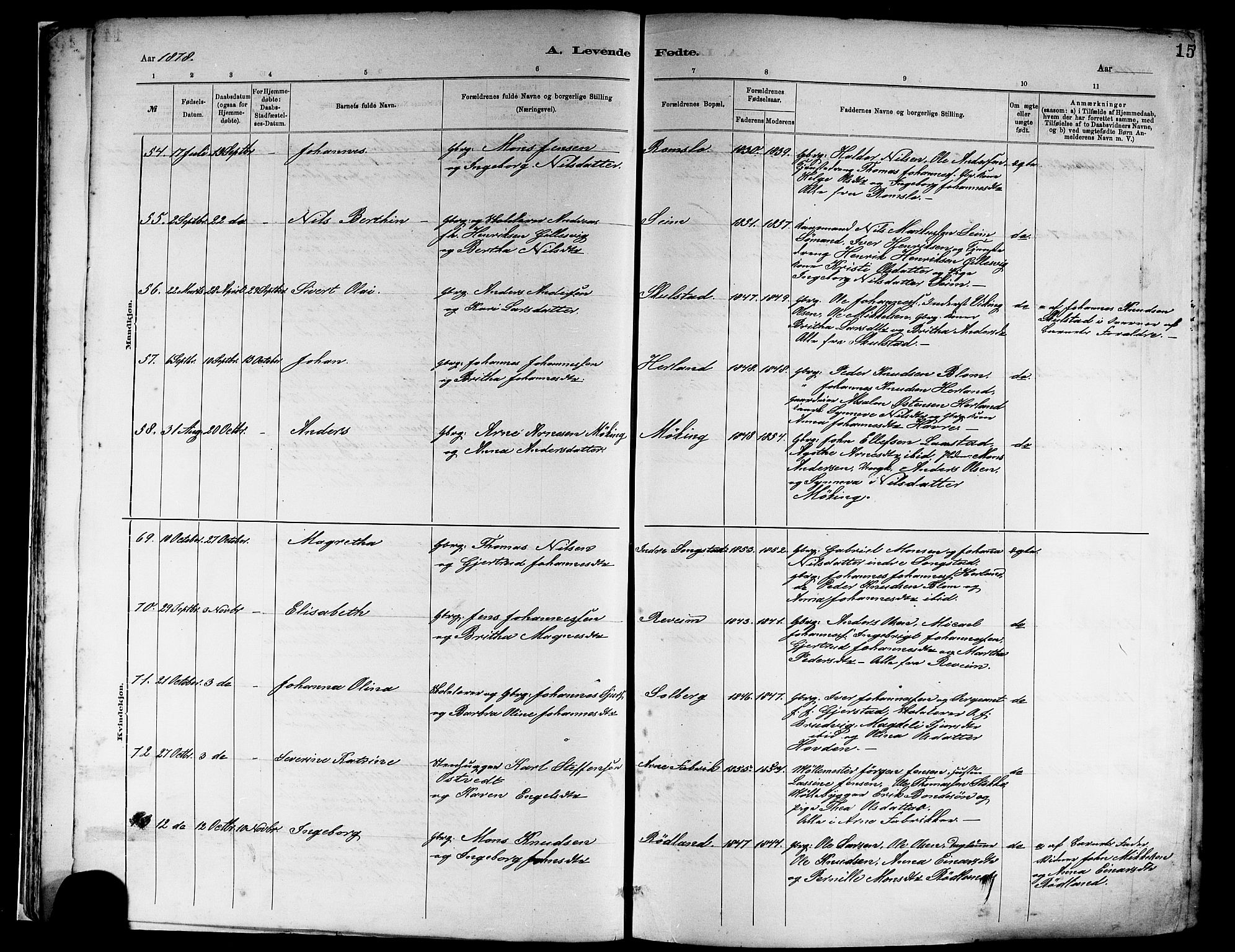 Haus sokneprestembete, AV/SAB-A-75601/H/Haa: Ministerialbok nr. A 19I, 1878-1886, s. 15