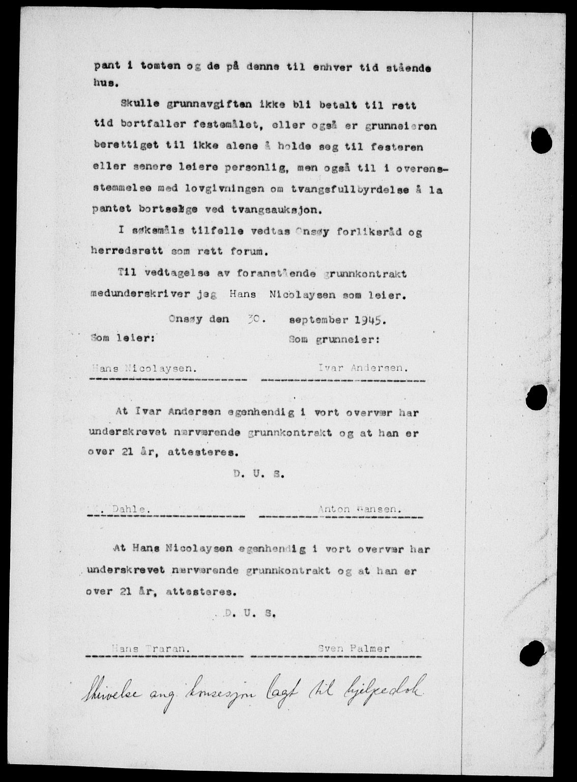 Onsøy sorenskriveri, SAO/A-10474/G/Ga/Gab/L0015: Pantebok nr. II A-15, 1945-1946, Dagboknr: 1551/1945