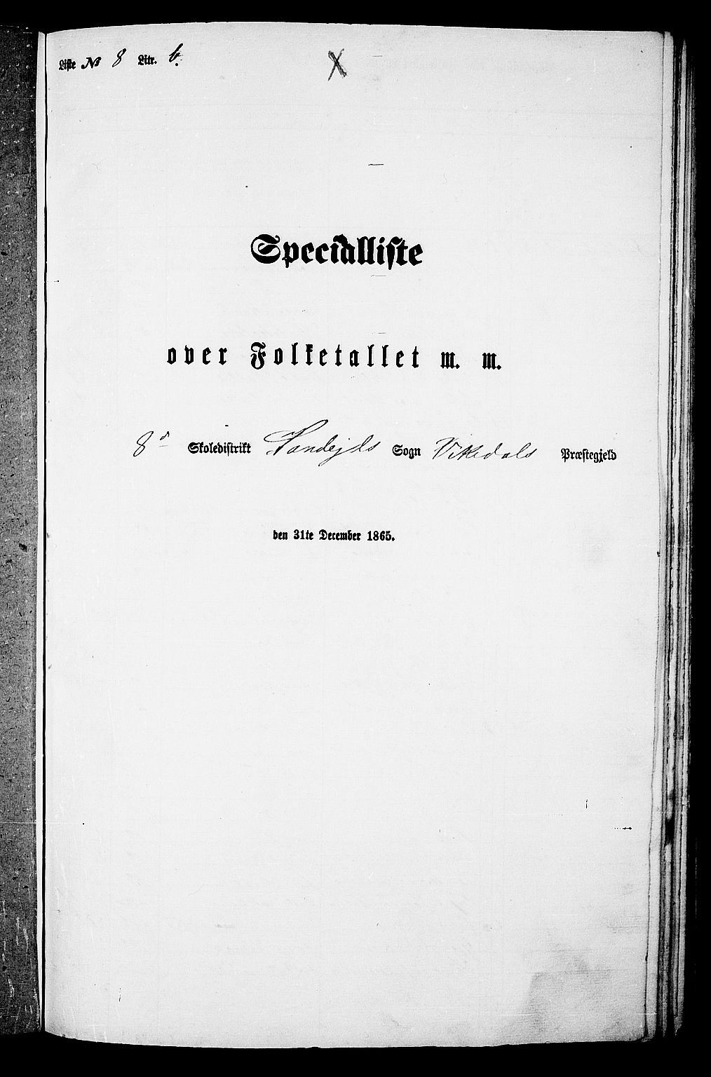 RA, Folketelling 1865 for 1157P Vikedal prestegjeld, 1865, s. 81
