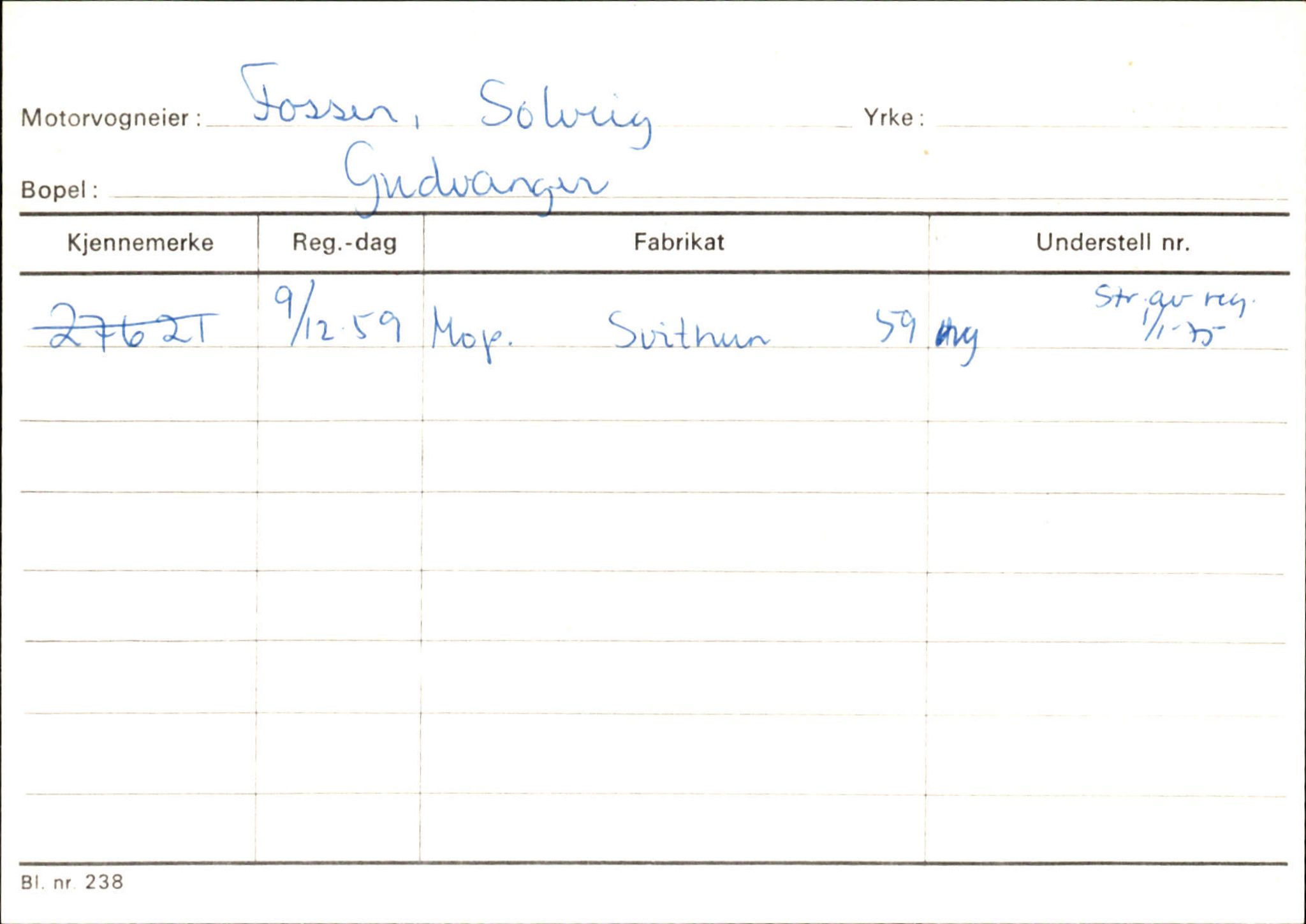 Statens vegvesen, Sogn og Fjordane vegkontor, AV/SAB-A-5301/4/F/L0125: Eigarregister Sogndal V-Å. Aurland A-Å. Fjaler A-N, 1945-1975, s. 1721