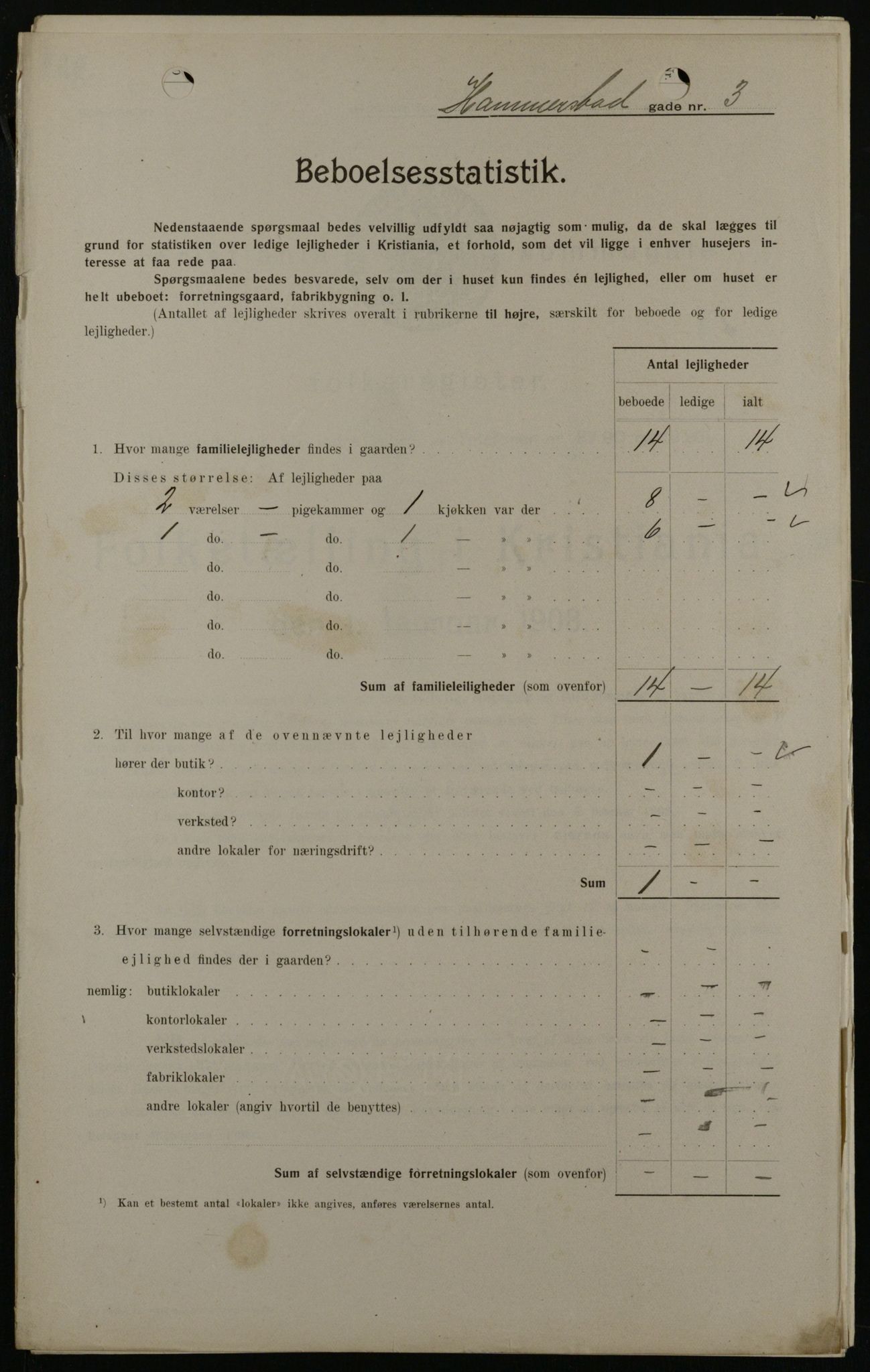 OBA, Kommunal folketelling 1.2.1908 for Kristiania kjøpstad, 1908, s. 31171