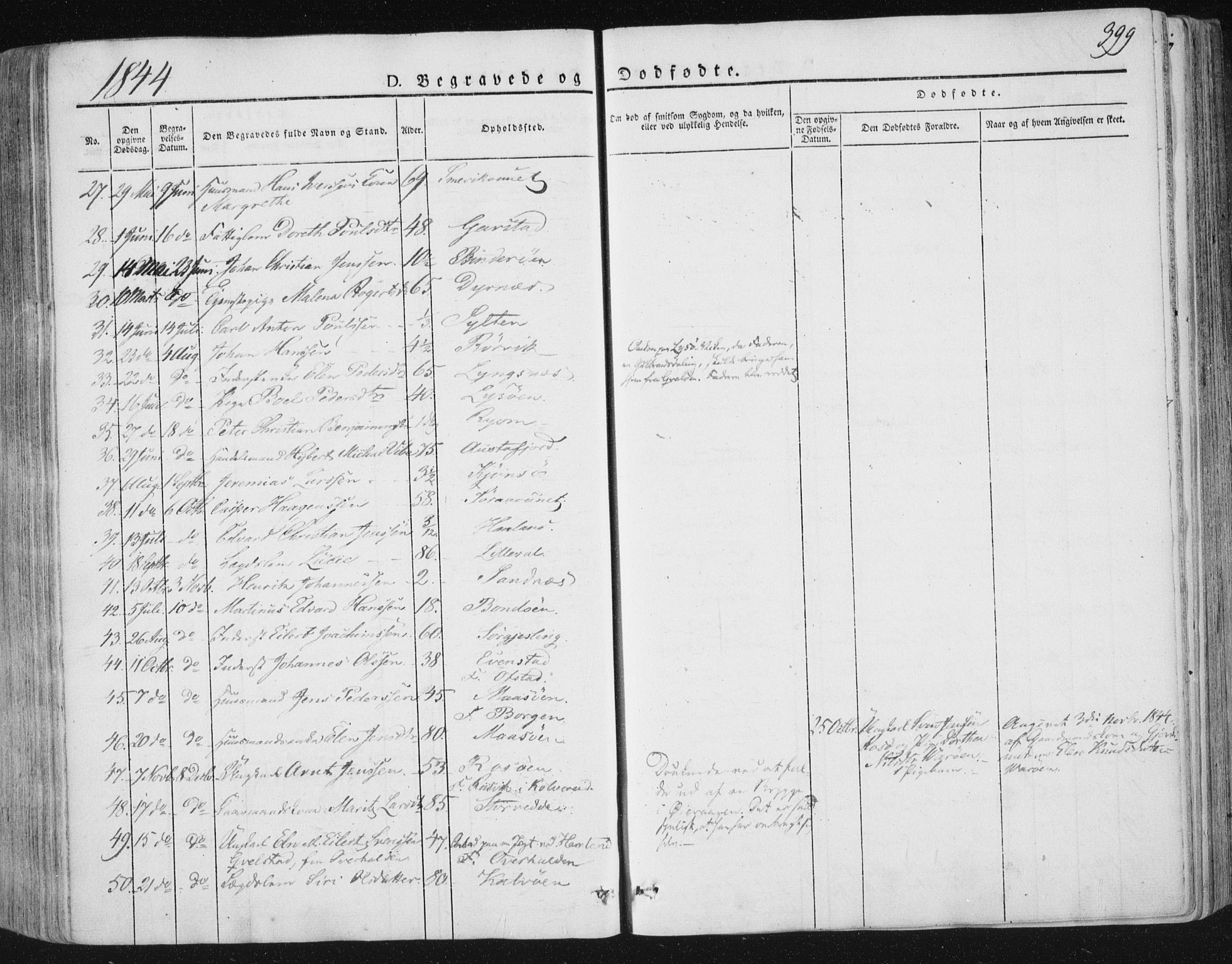 Ministerialprotokoller, klokkerbøker og fødselsregistre - Nord-Trøndelag, AV/SAT-A-1458/784/L0669: Ministerialbok nr. 784A04, 1829-1859, s. 399