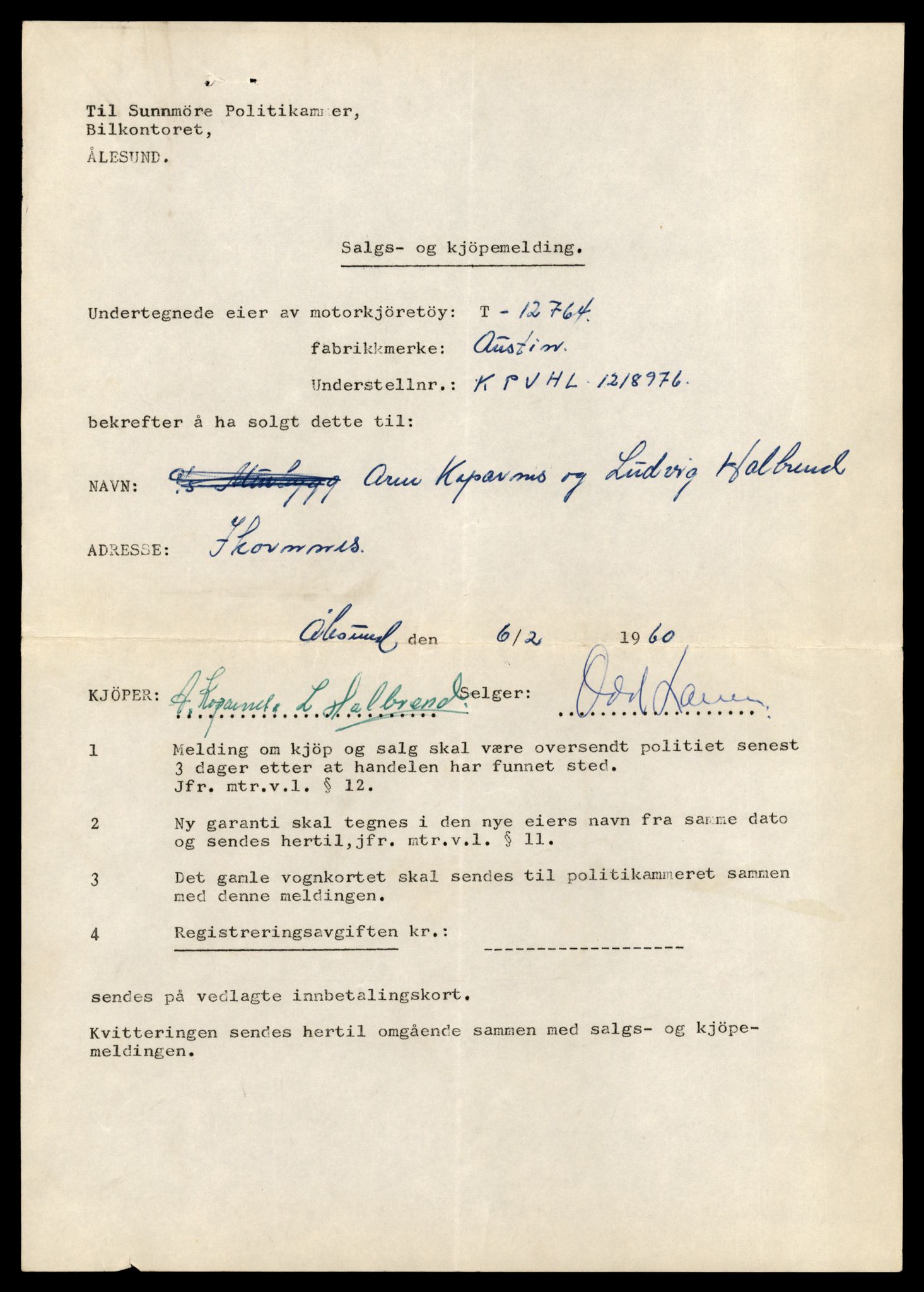 Møre og Romsdal vegkontor - Ålesund trafikkstasjon, AV/SAT-A-4099/F/Fe/L0035: Registreringskort for kjøretøy T 12653 - T 12829, 1927-1998, s. 2636