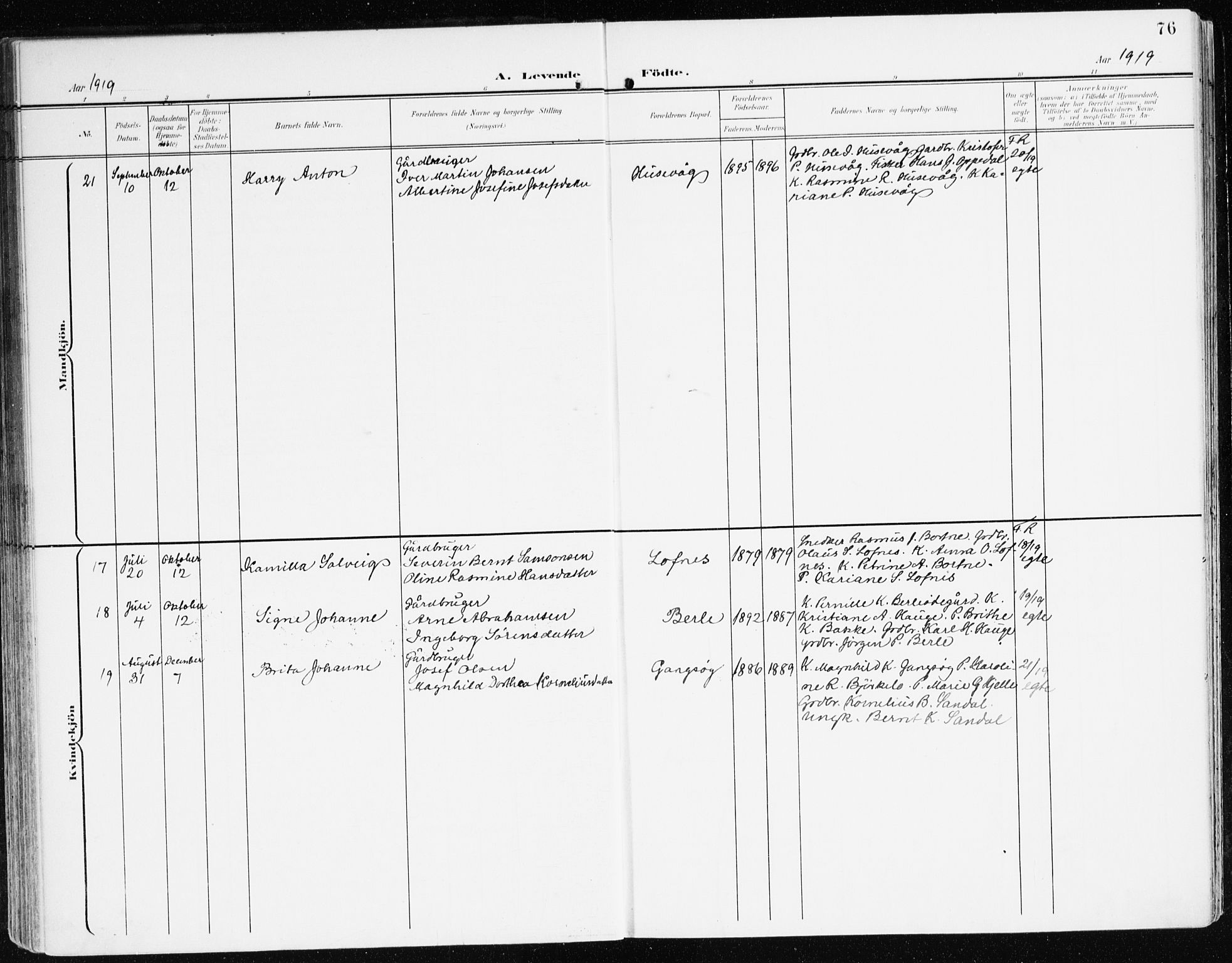 Davik sokneprestembete, AV/SAB-A-79701/H/Haa/Haad/L0002: Ministerialbok nr. D 2, 1901-1930, s. 76