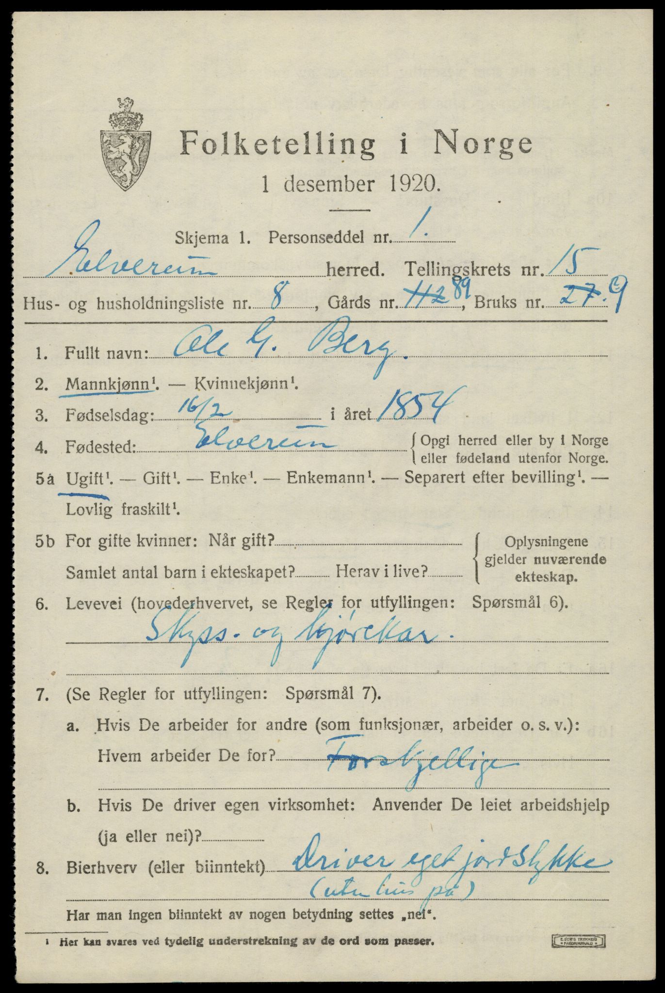 SAH, Folketelling 1920 for 0427 Elverum herred, 1920, s. 19348