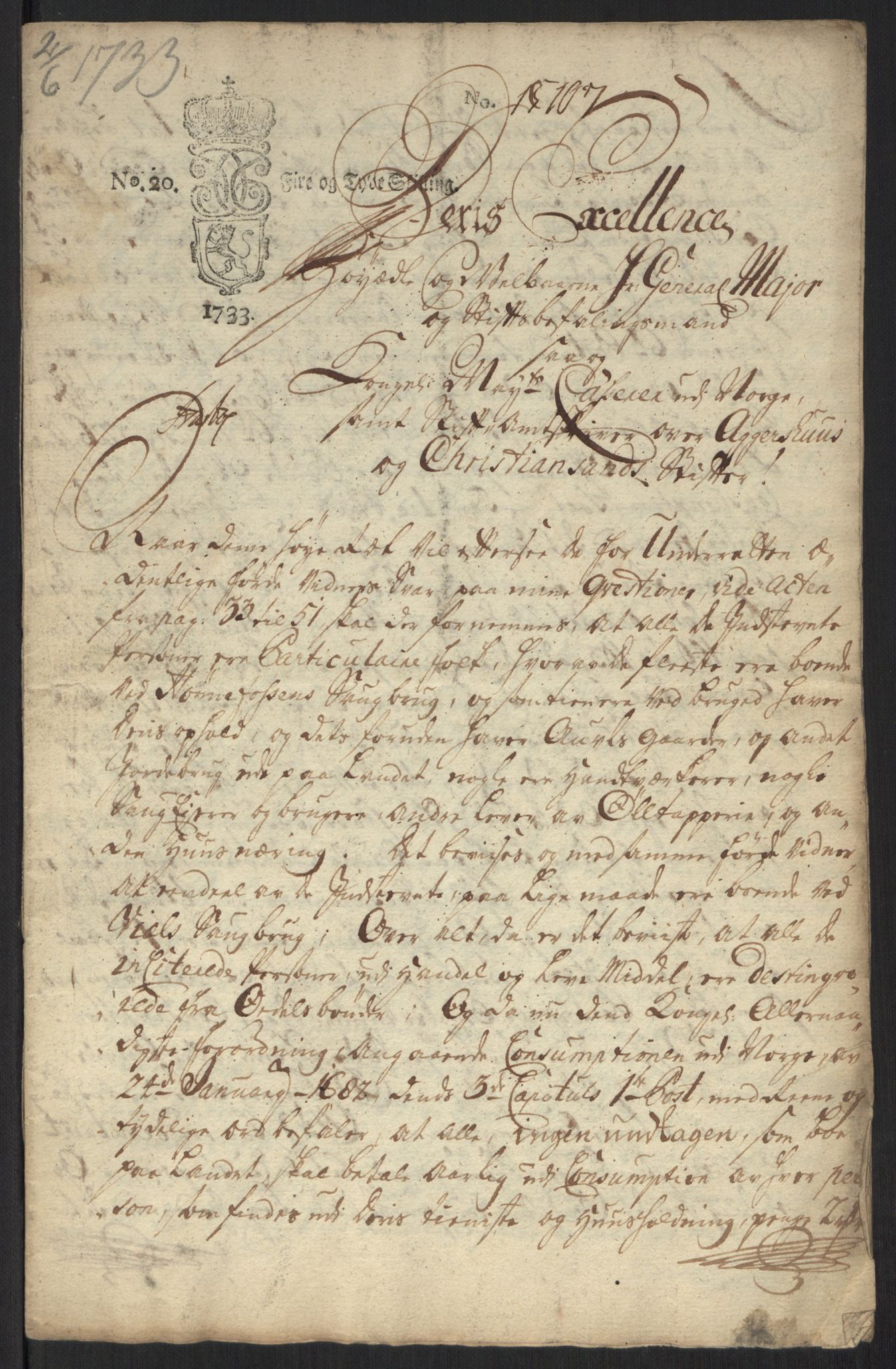 Stattholderembetet 1572-1771, AV/RA-EA-2870/Ef/L0107: Brev fra embetsmenn og andre, 1733-1734, s. 93