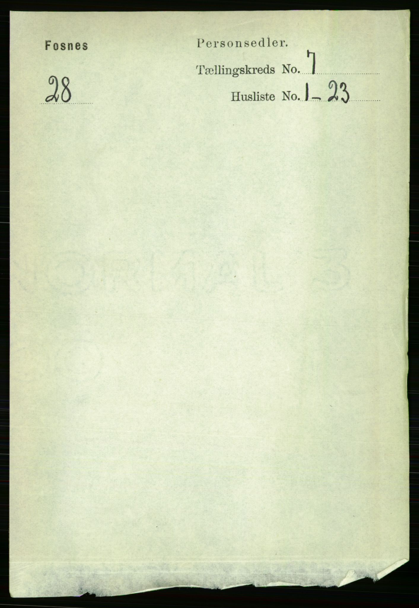 RA, Folketelling 1891 for 1748 Fosnes herred, 1891, s. 3104