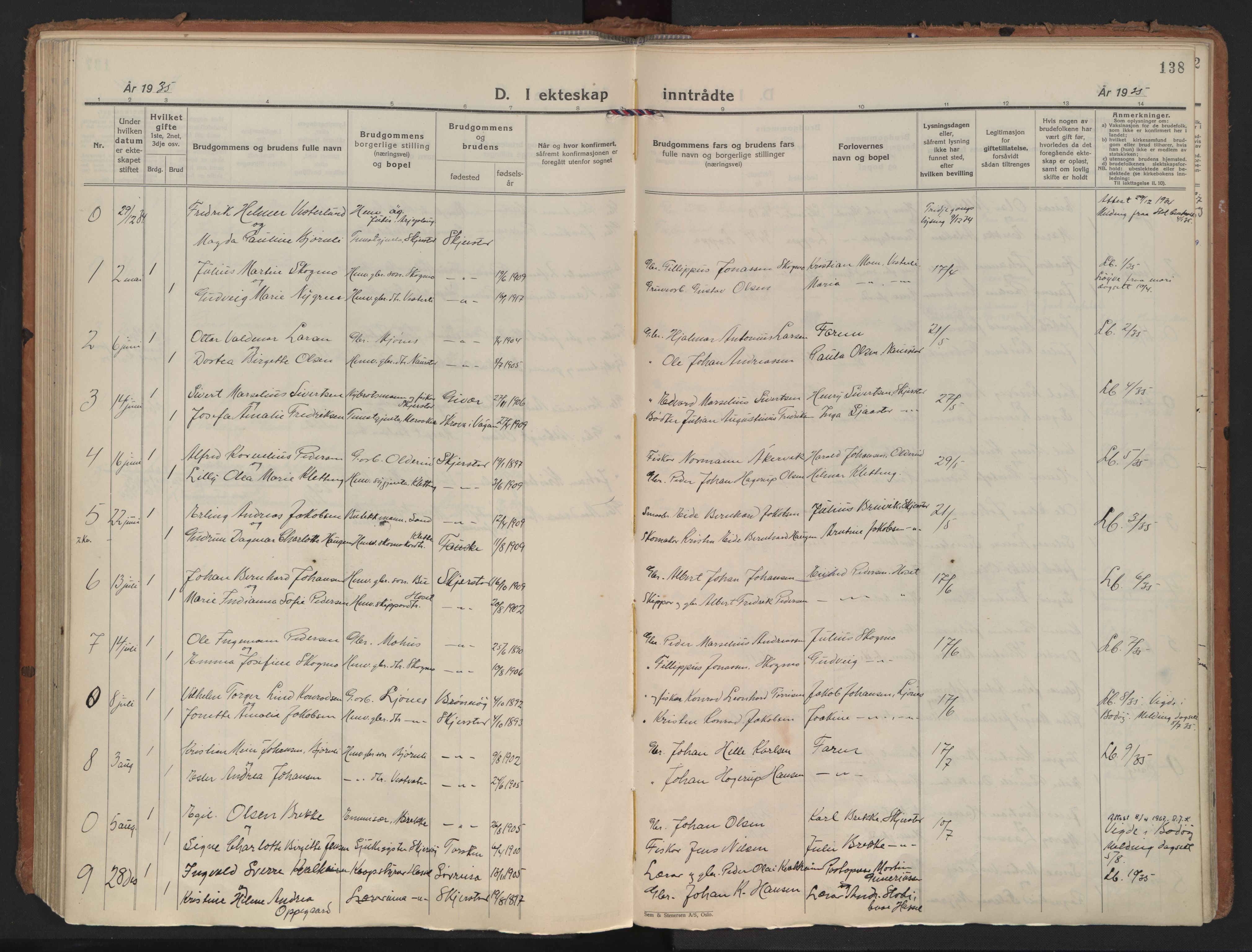 Ministerialprotokoller, klokkerbøker og fødselsregistre - Nordland, AV/SAT-A-1459/852/L0749: Ministerialbok nr. 852A19, 1933-1951, s. 138