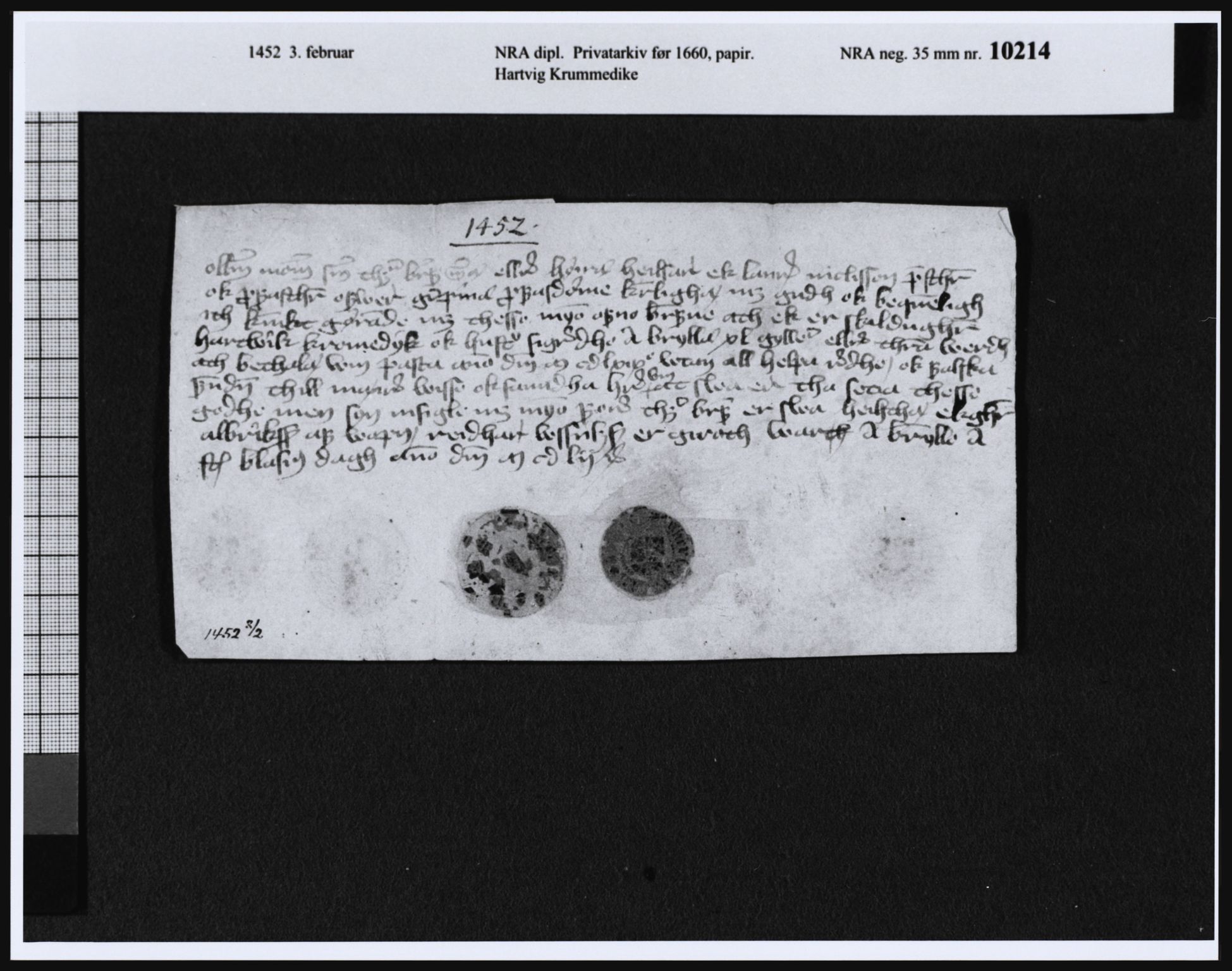 Riksarkivets diplomsamling, AV/RA-EA-5965/F21/F21d/F21dn/L0007: Dokumenter, 1445-1477, s. 9
