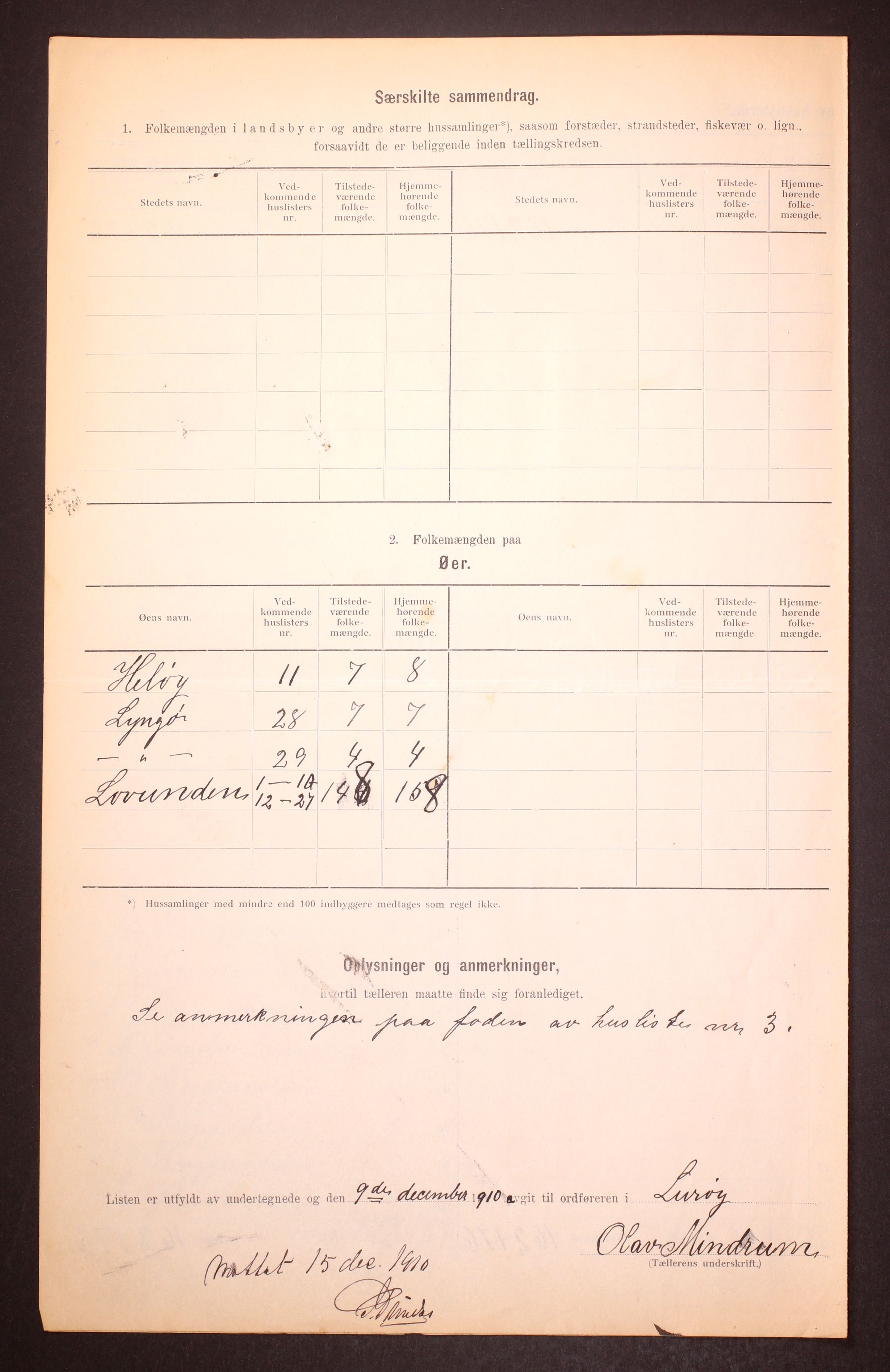 RA, Folketelling 1910 for 1834 Lurøy herred, 1910, s. 6