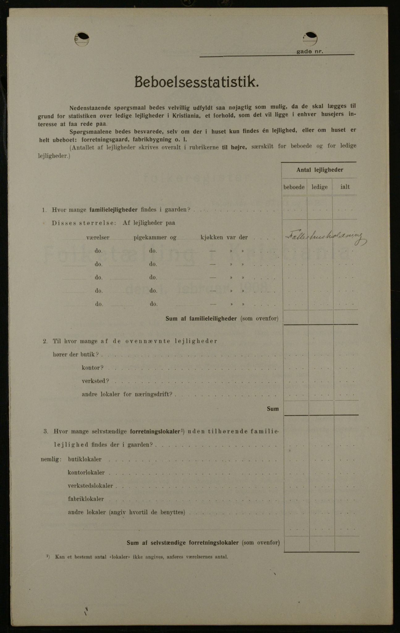 OBA, Kommunal folketelling 1.2.1908 for Kristiania kjøpstad, 1908, s. 4340