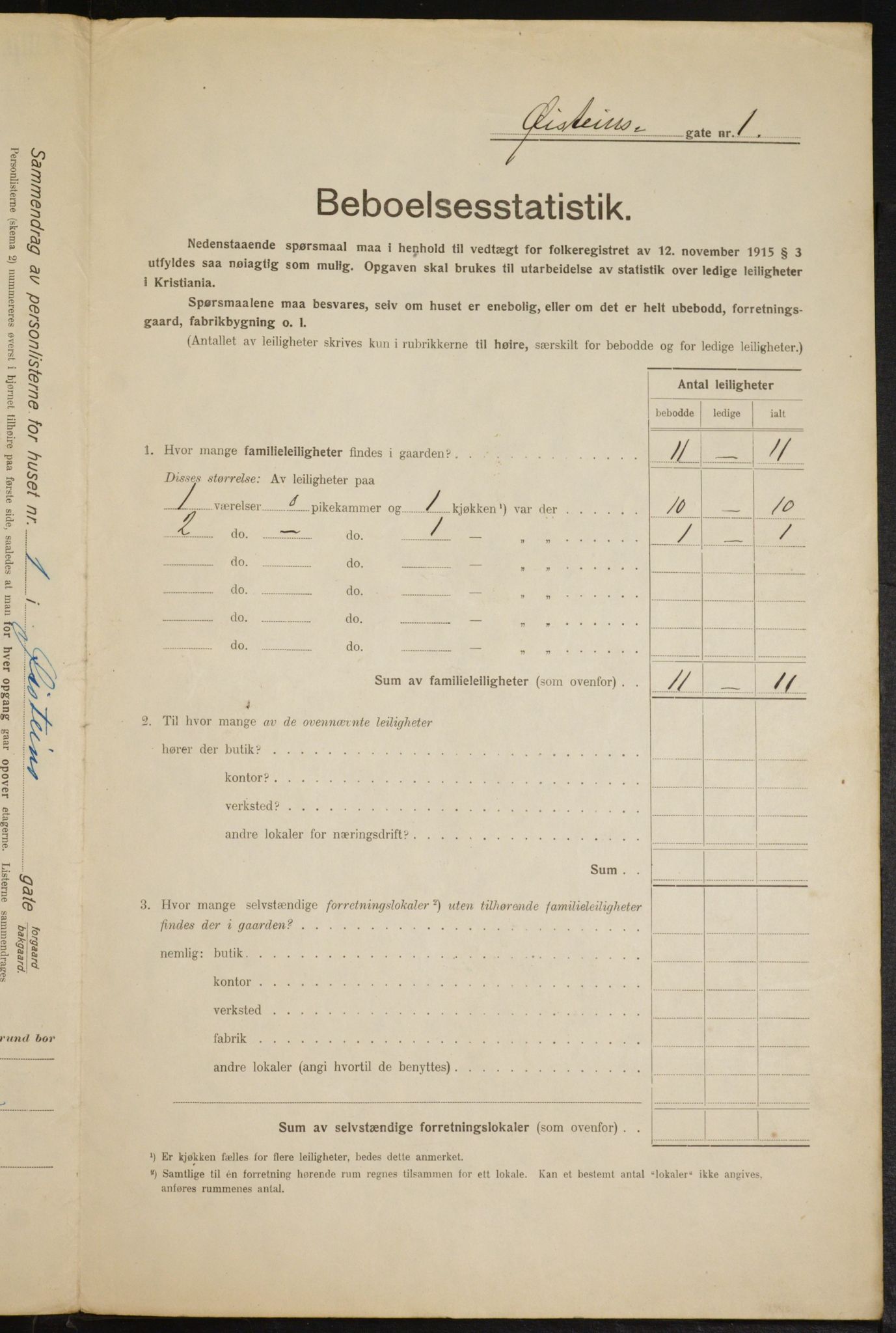 OBA, Kommunal folketelling 1.2.1916 for Kristiania, 1916, s. 133967