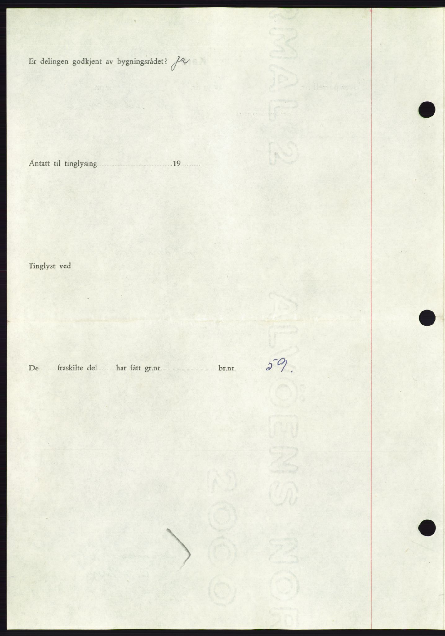 Søre Sunnmøre sorenskriveri, AV/SAT-A-4122/1/2/2C/L0104: Pantebok nr. 30A, 1956-1956, Dagboknr: 2059/1956