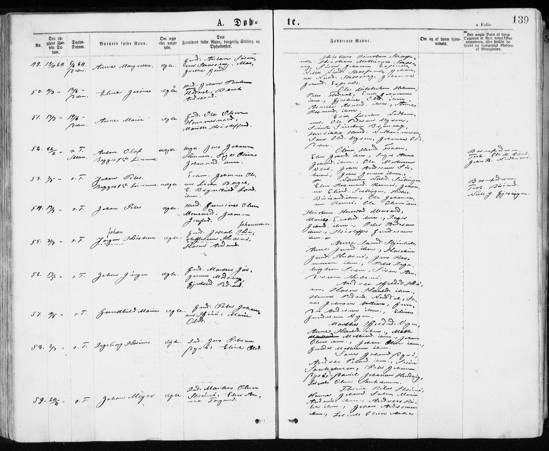 Ministerialprotokoller, klokkerbøker og fødselsregistre - Sør-Trøndelag, AV/SAT-A-1456/640/L0576: Ministerialbok nr. 640A01, 1846-1876, s. 139