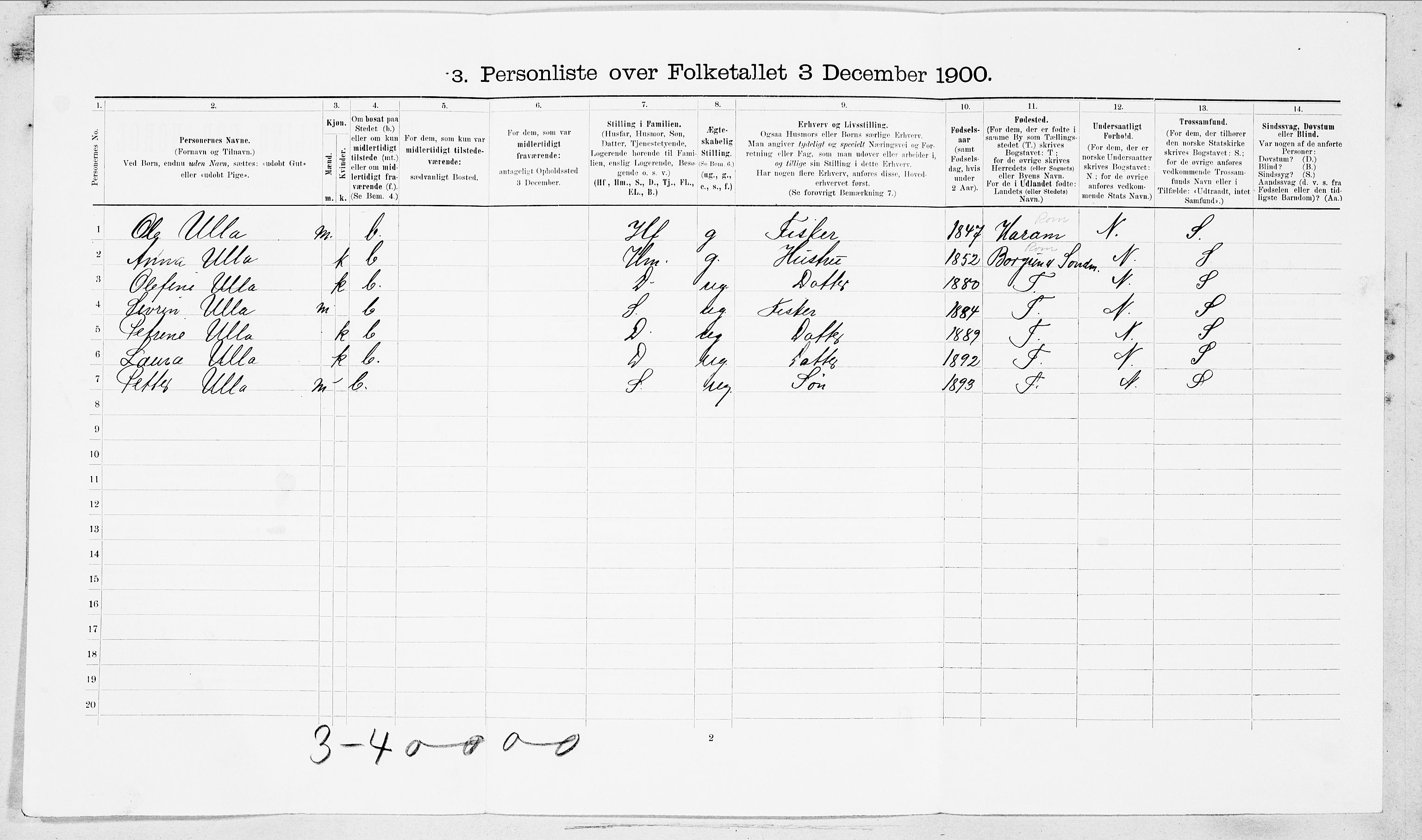 SAT, Folketelling 1900 for 1501 Ålesund kjøpstad, 1900, s. 2001