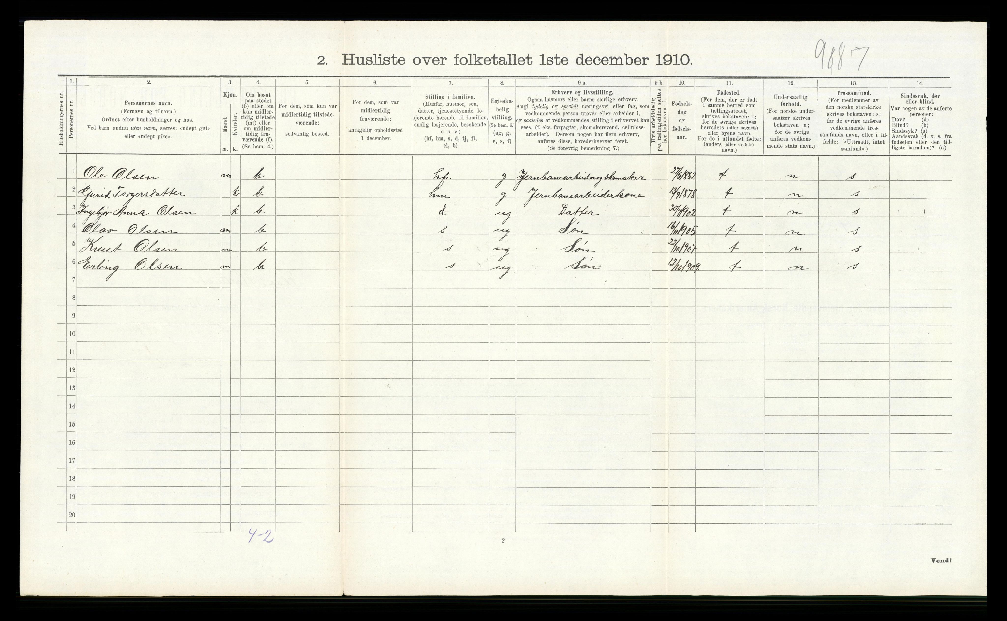 RA, Folketelling 1910 for 0615 Flå herred, 1910, s. 479