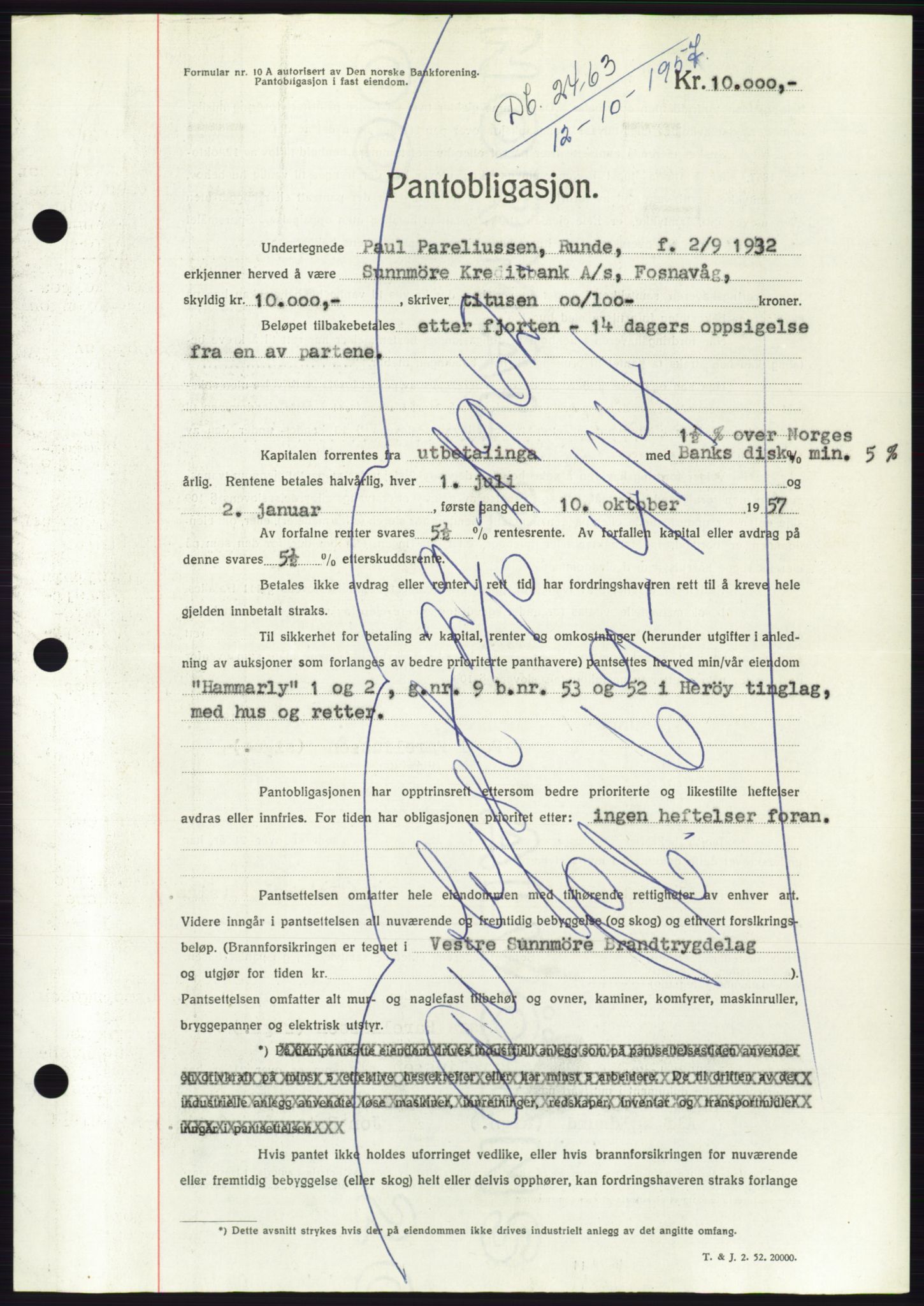 Søre Sunnmøre sorenskriveri, AV/SAT-A-4122/1/2/2C/L0130: Pantebok nr. 18B, 1957-1958, Dagboknr: 2463/1957