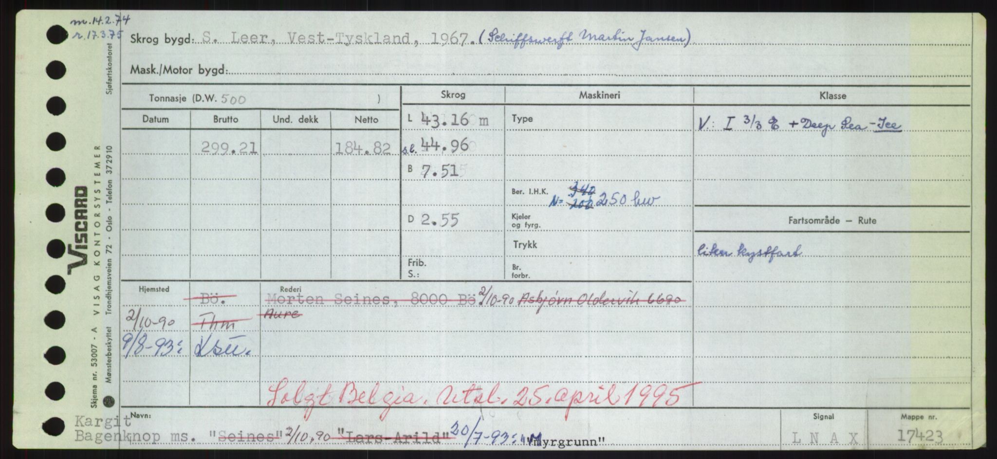 Sjøfartsdirektoratet med forløpere, Skipsmålingen, RA/S-1627/H/Hd/L0025: Fartøy, Min-Mås, s. 431