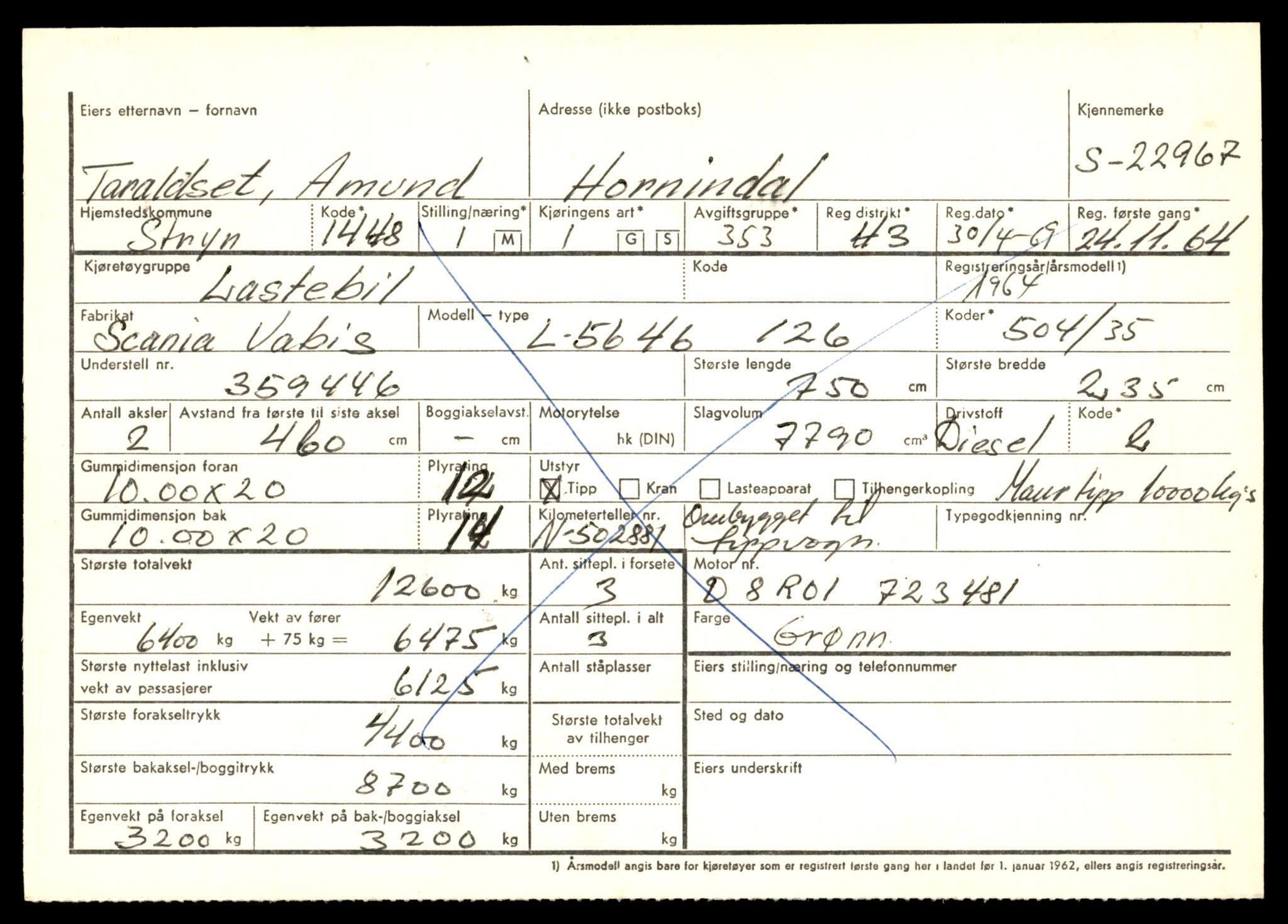 Møre og Romsdal vegkontor - Ålesund trafikkstasjon, AV/SAT-A-4099/F/Fe/L0033: Registreringskort for kjøretøy T 12151 - T 12474, 1927-1998, s. 2317