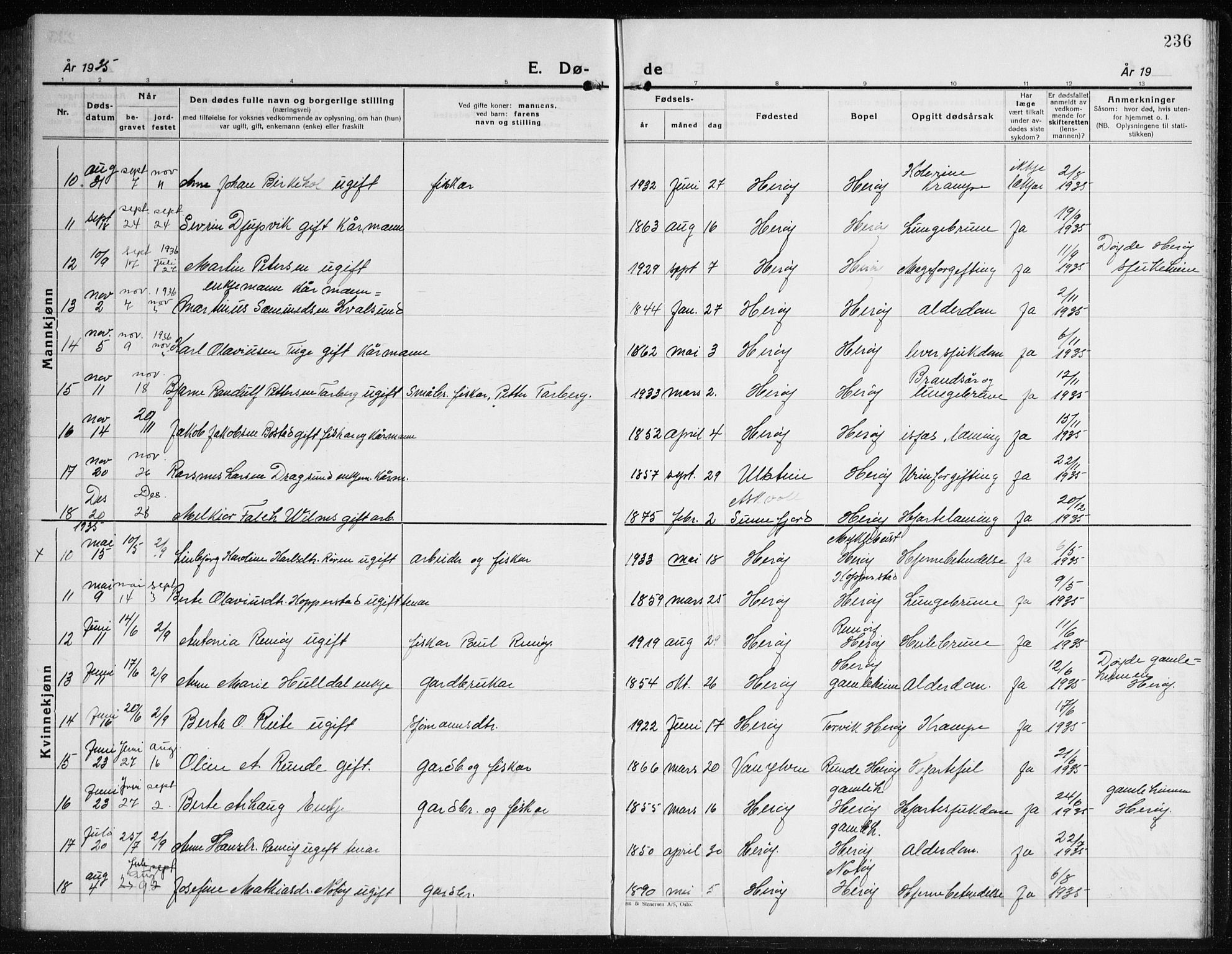Ministerialprotokoller, klokkerbøker og fødselsregistre - Møre og Romsdal, AV/SAT-A-1454/507/L0085: Klokkerbok nr. 507C08, 1933-1944, s. 236