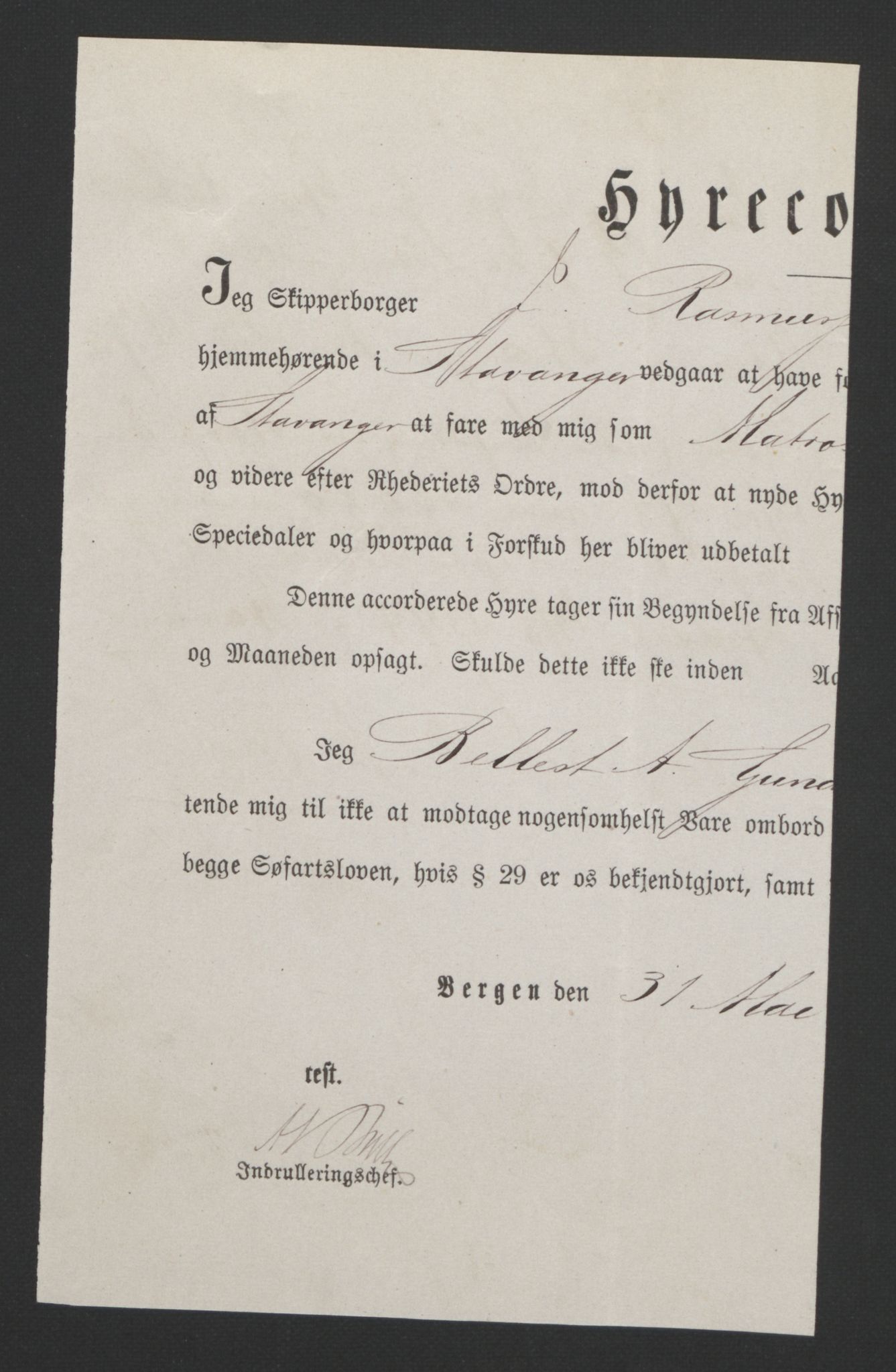 Stavanger sjømannskontor, SAST/A-102006/F/Ff/L0002: Annotasjonsrulle, patentnr. 595-1143 (del 2), 1860-1864, s. 4
