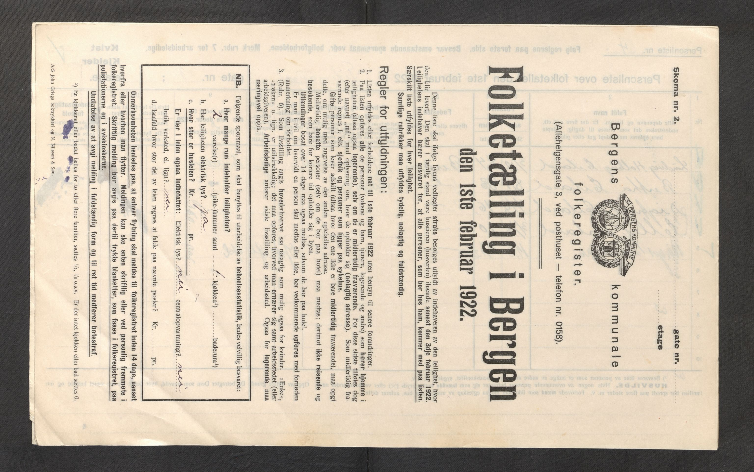 SAB, Kommunal folketelling 1922 for Bergen kjøpstad, 1922, s. 43959