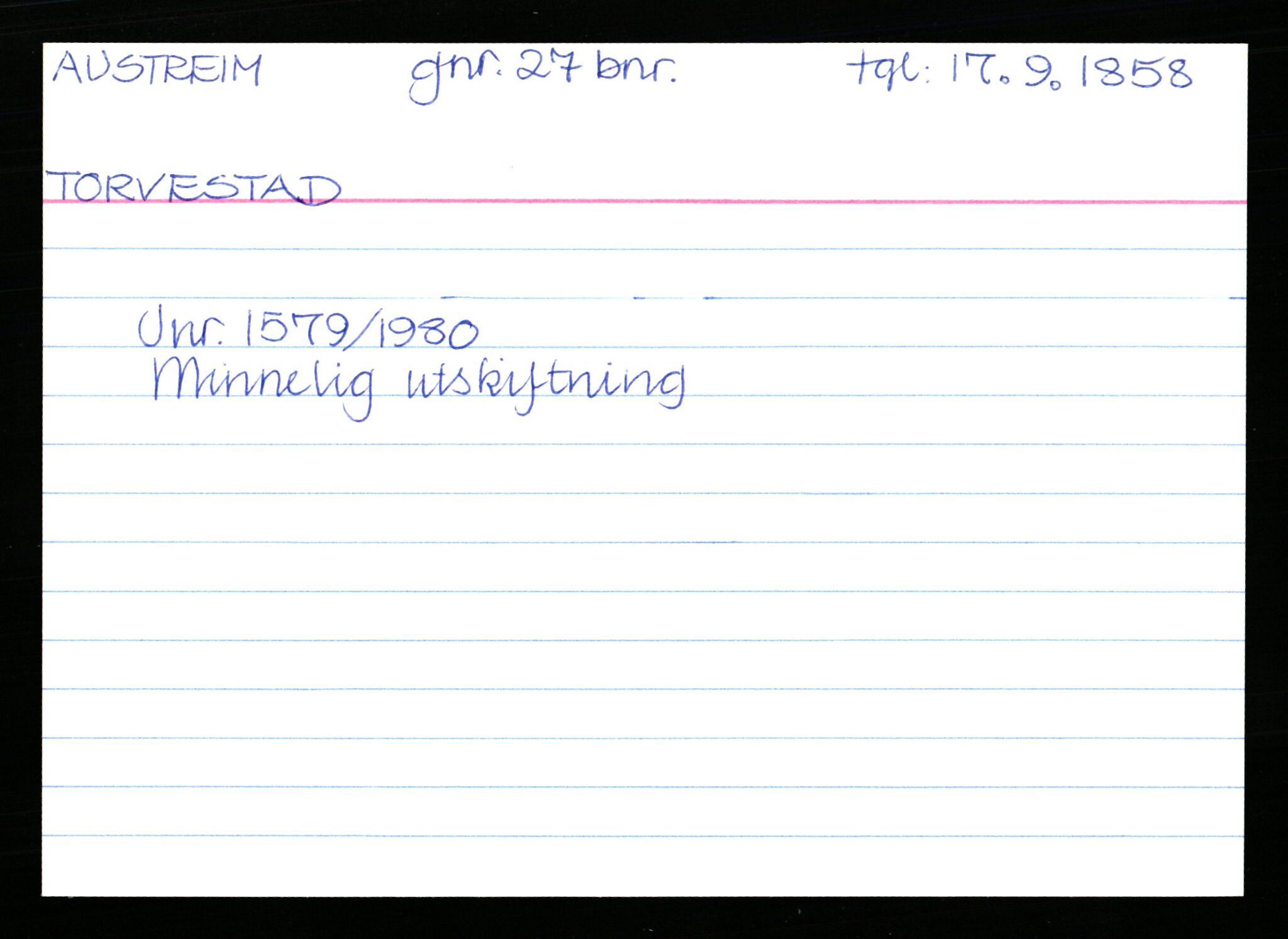 Statsarkivet i Stavanger, AV/SAST-A-101971/03/Y/Yk/L0002: Registerkort sortert etter gårdsnavn: Auglend - Bakkevik, 1750-1930, s. 397