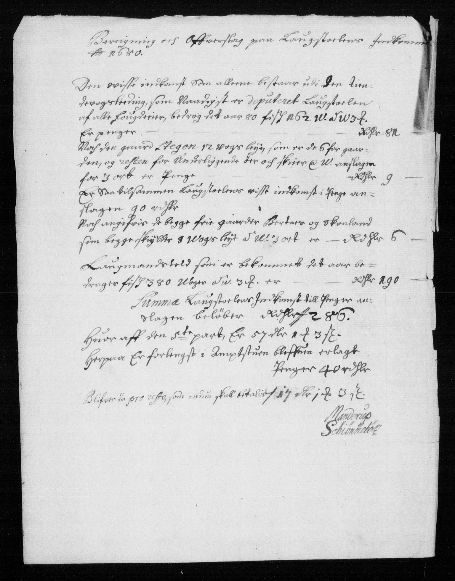 Rentekammeret inntil 1814, Reviderte regnskaper, Stiftamtstueregnskaper, Trondheim stiftamt og Nordland amt, AV/RA-EA-6044/R/Rh/L0007: Nordland amt, 1680