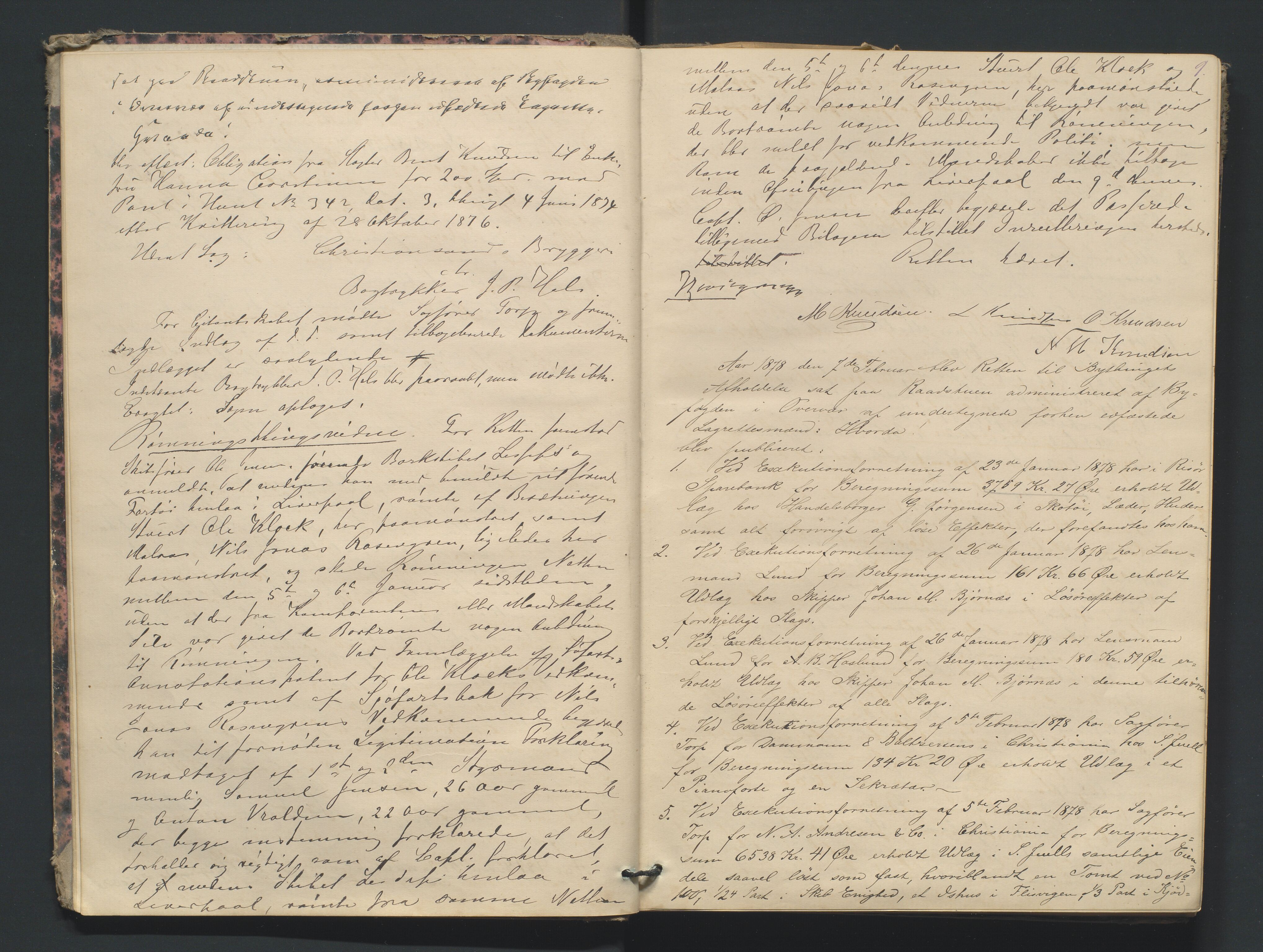 Risør byfogd, AV/SAK-1222-0005/F/Fa/L0004: Justisprotokoll nr. 4, 1877-1880, s. 8b-9a