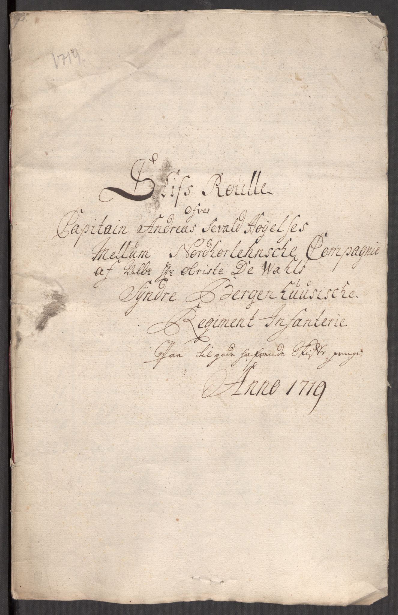 Kommanderende general (KG I) med Det norske krigsdirektorium, AV/RA-EA-5419/E/Eb/L0001: Ruller over noen kompanier som tjenestegjorde på flåten, 1712-1721, s. 617