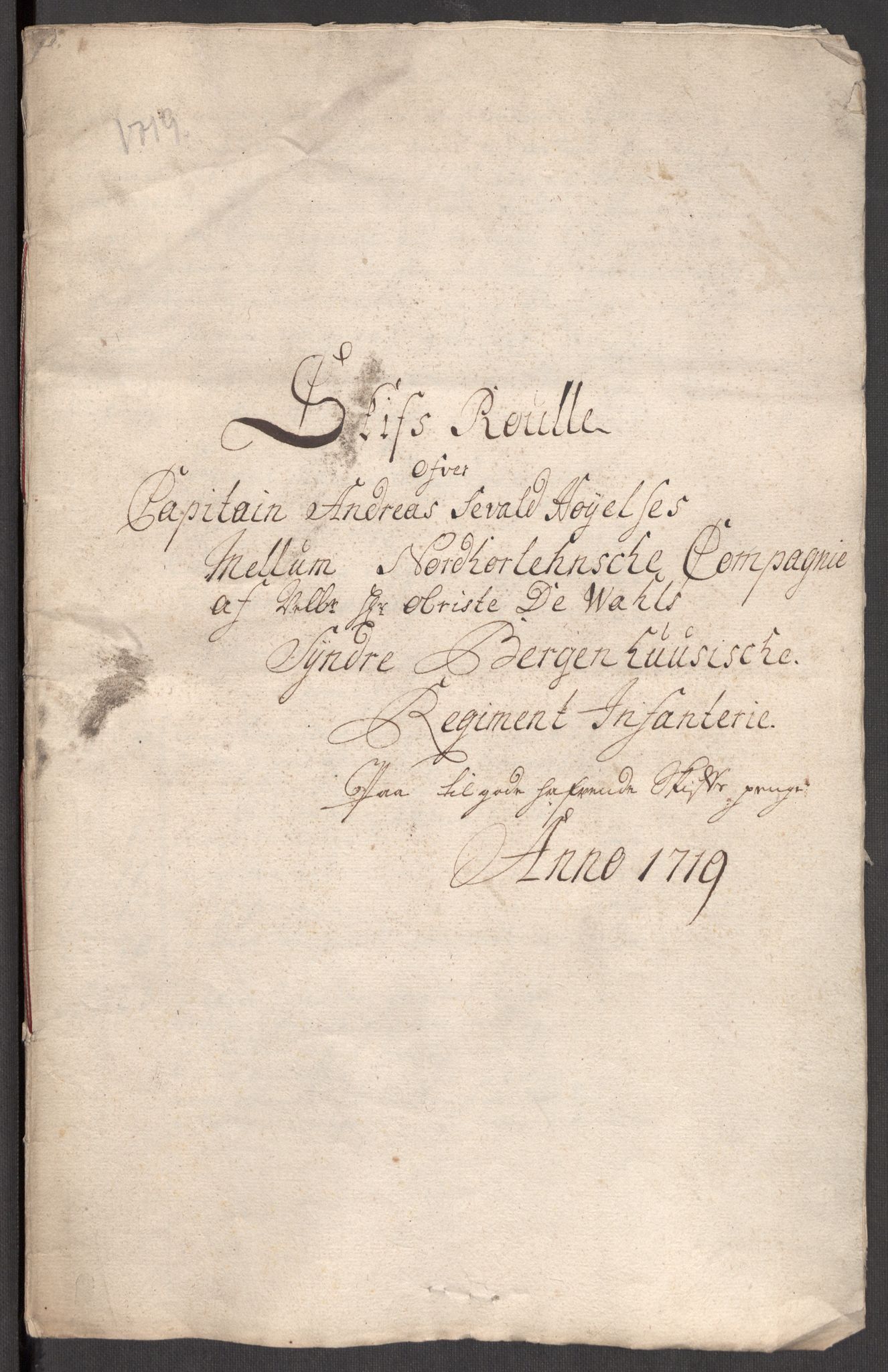 Kommanderende general (KG I) med Det norske krigsdirektorium, RA/EA-5419/E/Eb/L0001: Ruller over noen kompanier som tjenestegjorde på flåten, 1712-1721, s. 617