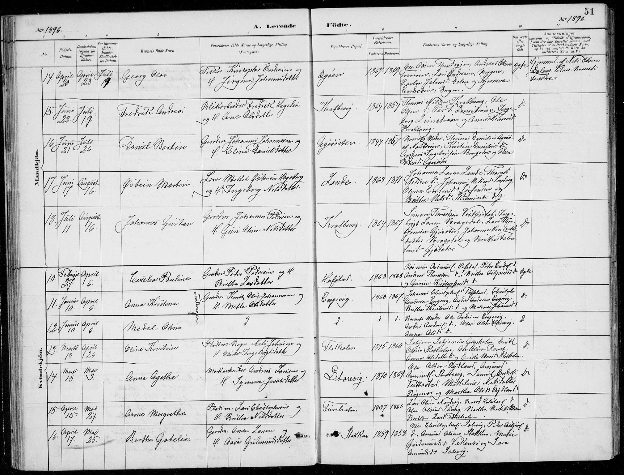 Fitjar sokneprestembete, AV/SAB-A-99926: Klokkerbok nr. A 2, 1887-1906, s. 51