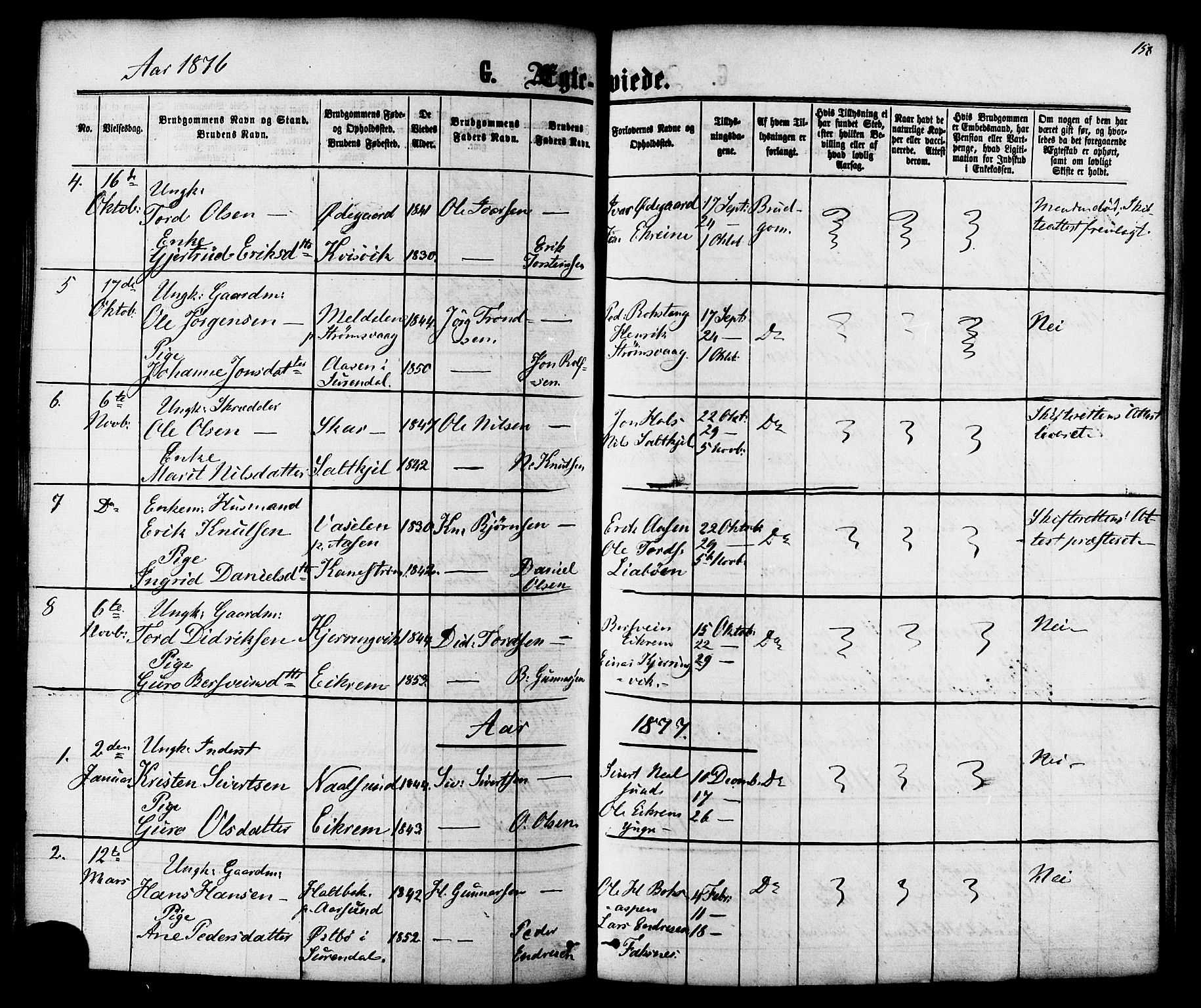 Ministerialprotokoller, klokkerbøker og fødselsregistre - Møre og Romsdal, SAT/A-1454/587/L0999: Ministerialbok nr. 587A01, 1864-1886, s. 158