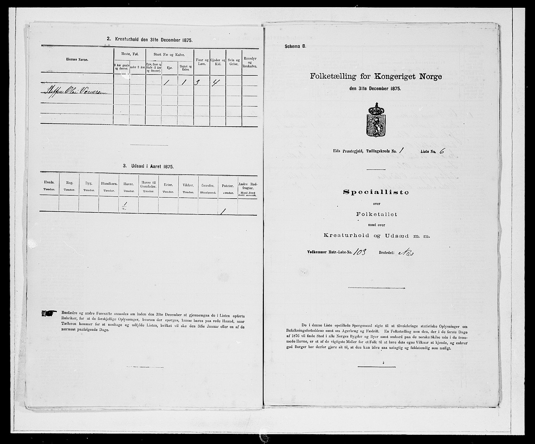 SAB, Folketelling 1875 for 1443P Eid prestegjeld, 1875, s. 35