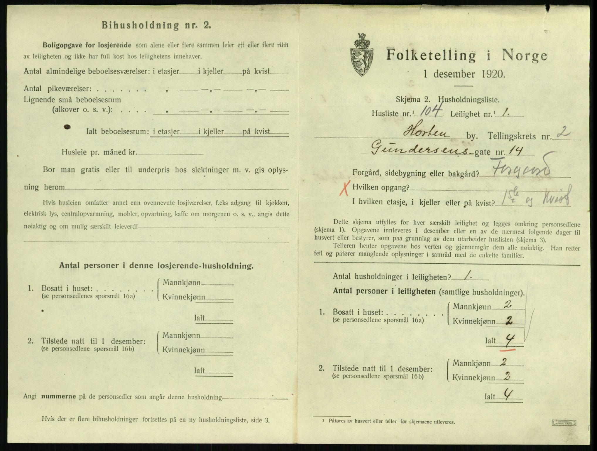 SAKO, Folketelling 1920 for 0703 Horten kjøpstad, 1920, s. 3725