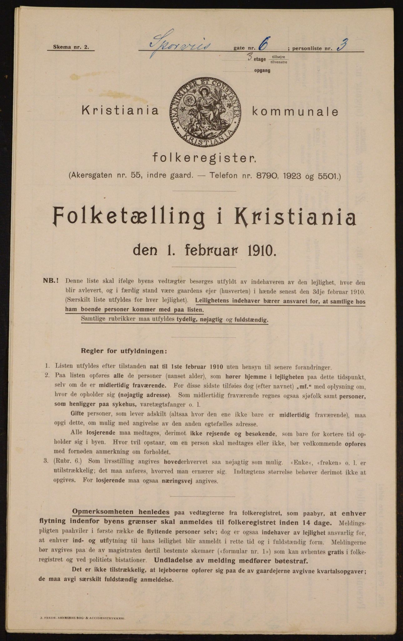 OBA, Kommunal folketelling 1.2.1910 for Kristiania, 1910, s. 95538