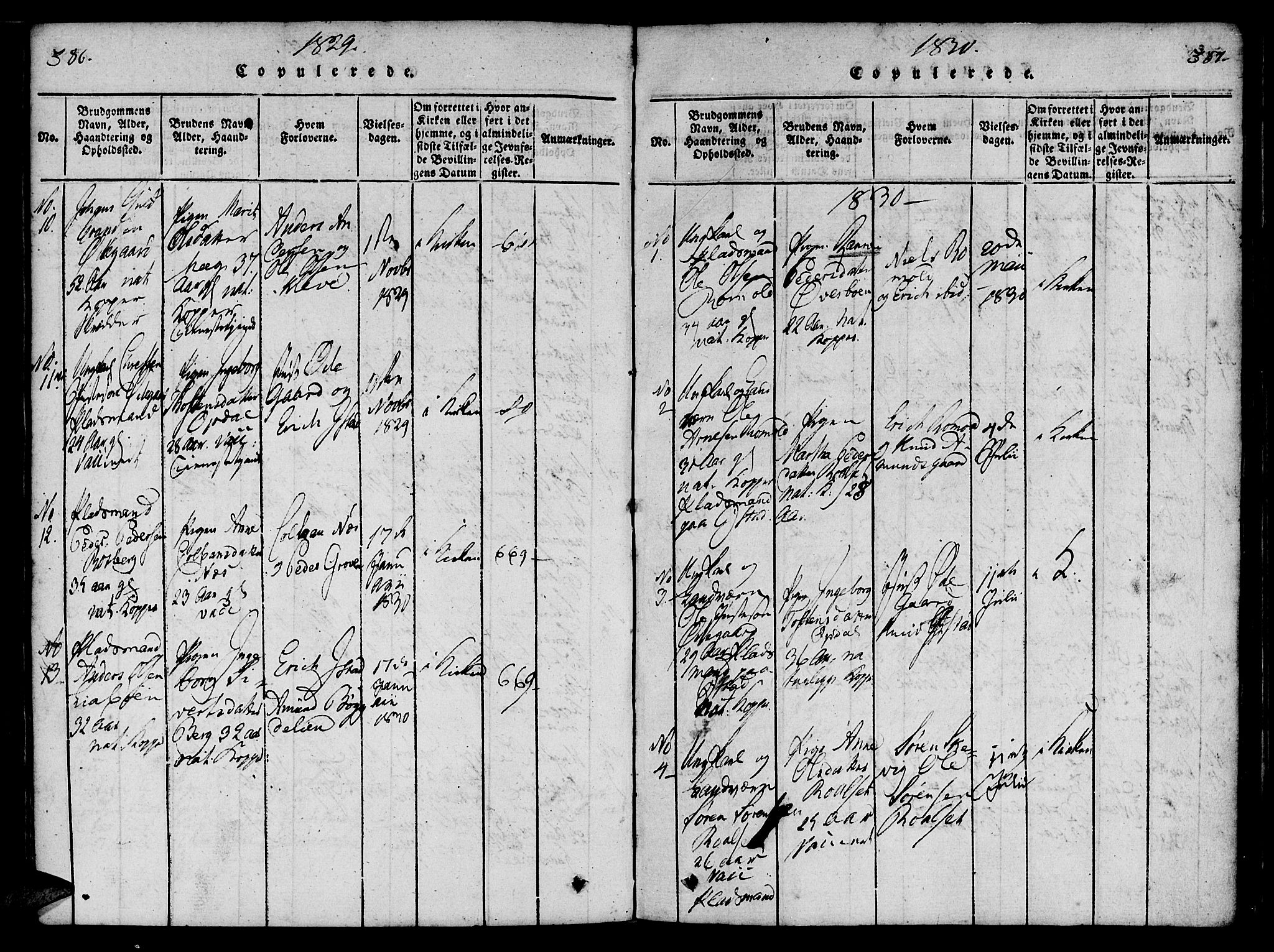 Ministerialprotokoller, klokkerbøker og fødselsregistre - Møre og Romsdal, SAT/A-1454/557/L0679: Ministerialbok nr. 557A01, 1818-1843, s. 386-387