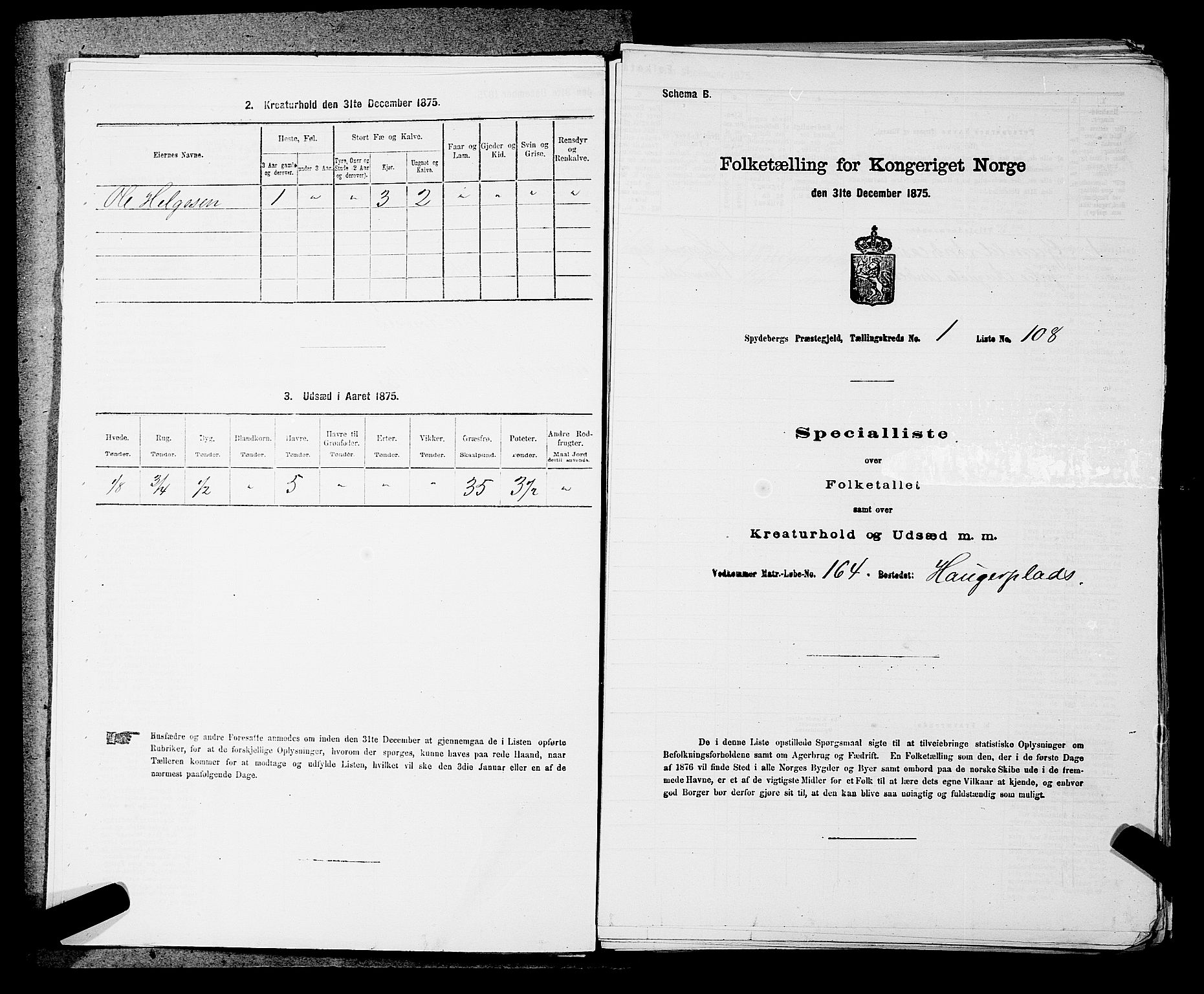 RA, Folketelling 1875 for 0123P Spydeberg prestegjeld, 1875, s. 42