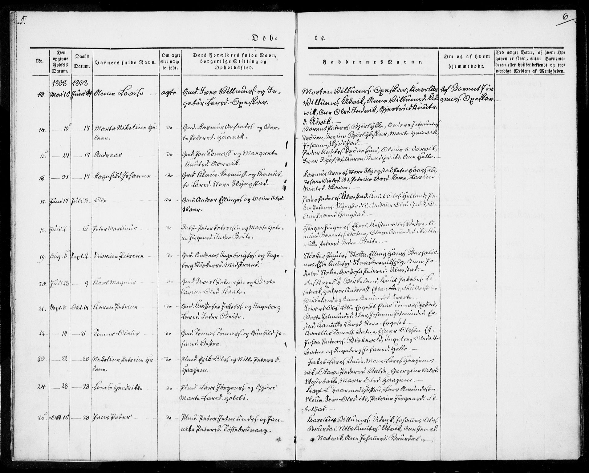 Ministerialprotokoller, klokkerbøker og fødselsregistre - Møre og Romsdal, AV/SAT-A-1454/524/L0352: Ministerialbok nr. 524A04, 1838-1847, s. 6