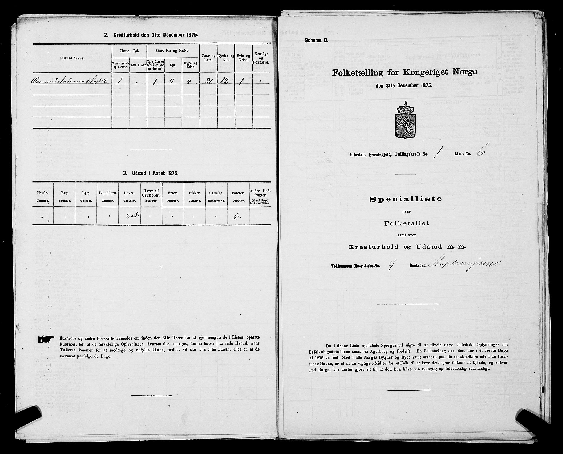 SAST, Folketelling 1875 for 1157P Vikedal prestegjeld, 1875, s. 78