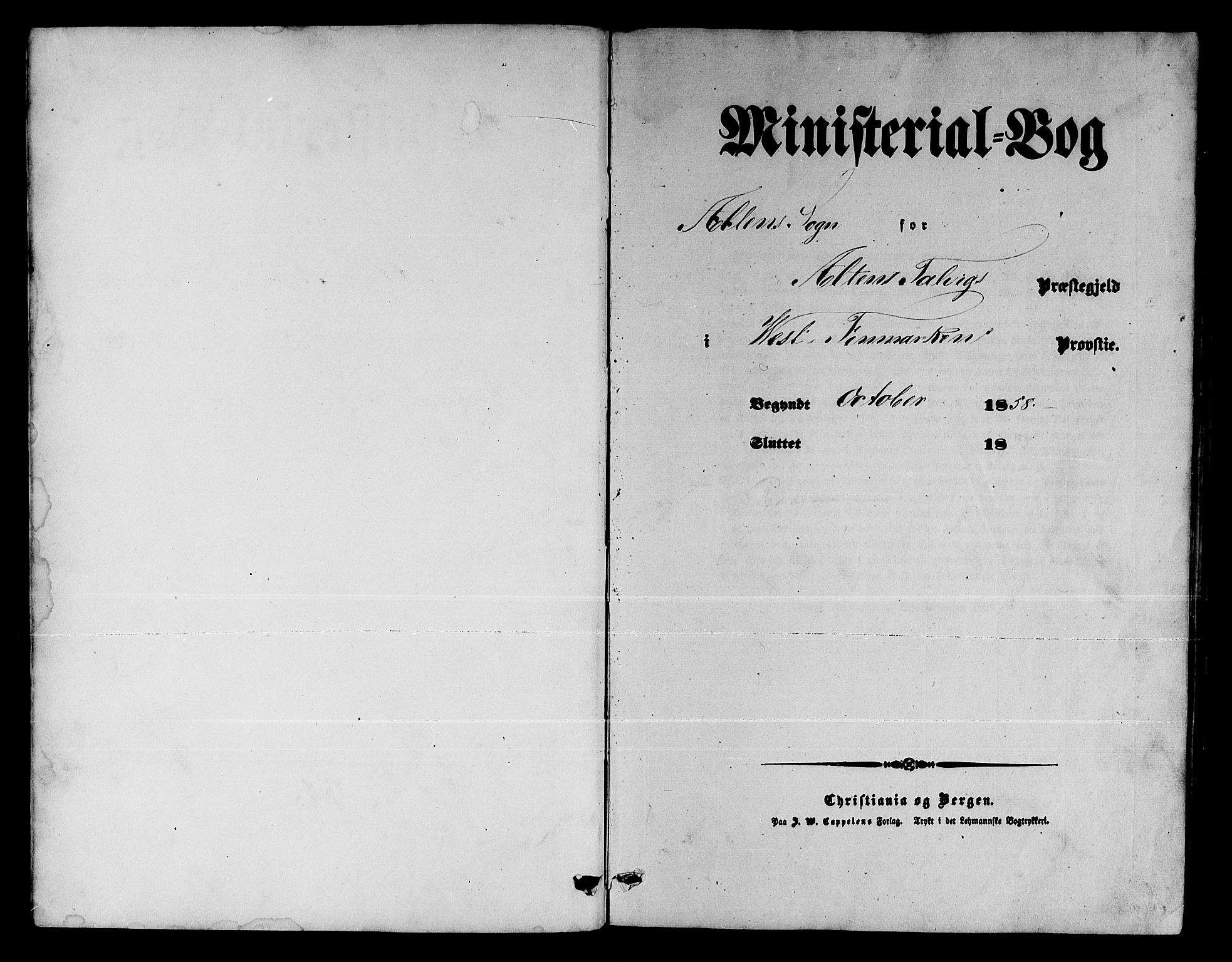 Alta sokneprestkontor, AV/SATØ-S-1338/H/Hb/L0001.klokk: Klokkerbok nr. 1, 1858-1878