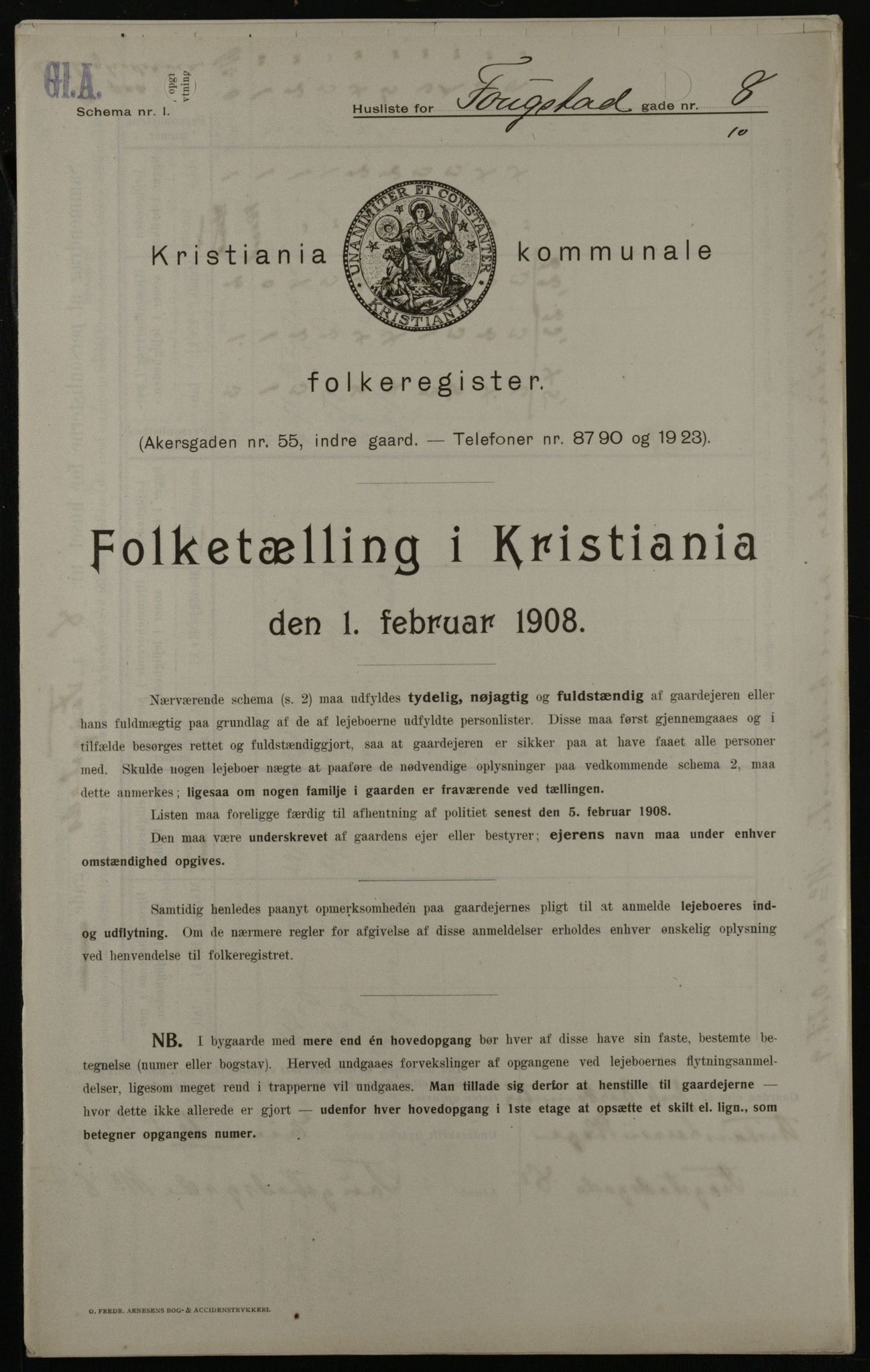 OBA, Kommunal folketelling 1.2.1908 for Kristiania kjøpstad, 1908, s. 22903