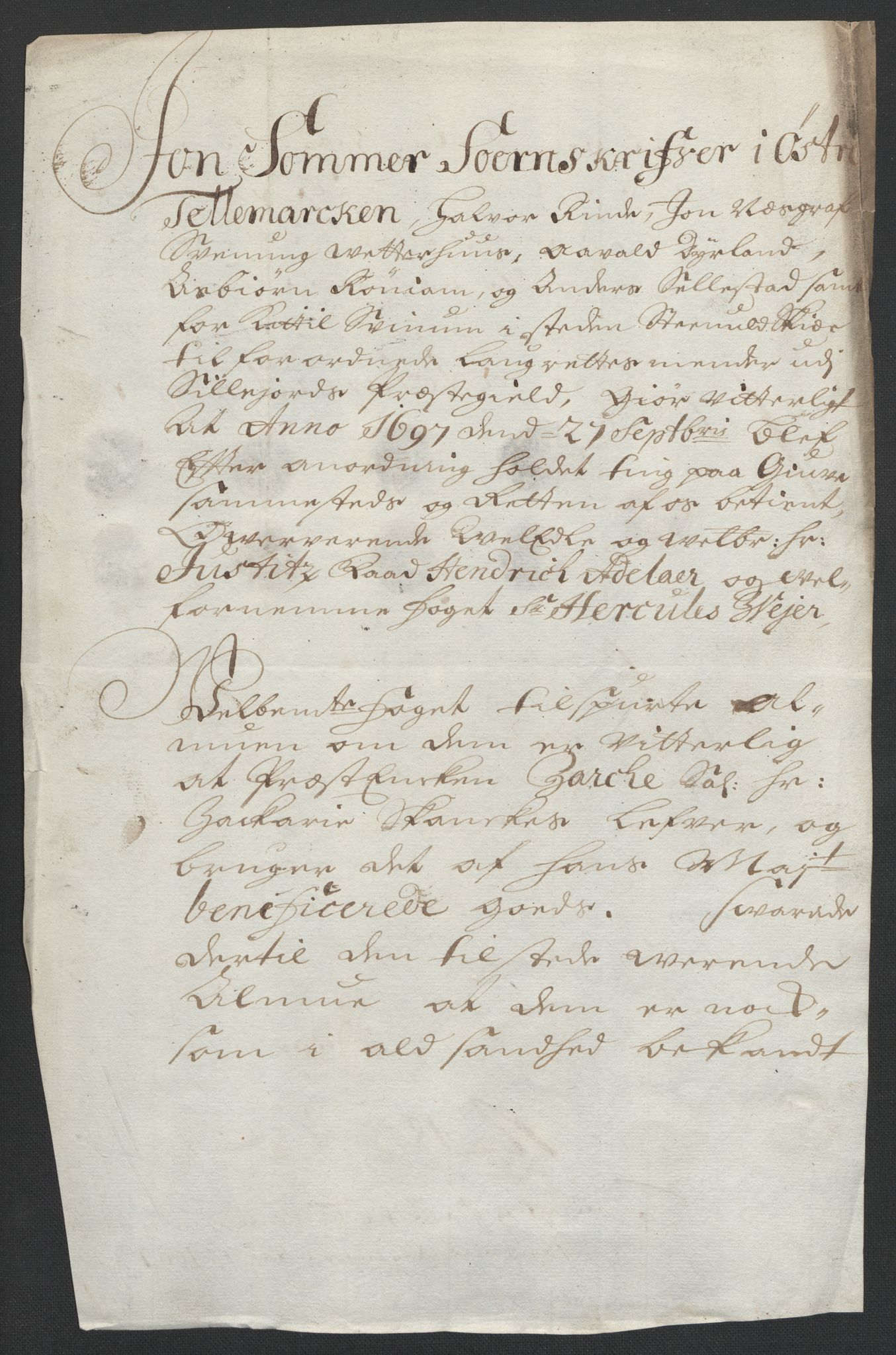 Rentekammeret inntil 1814, Reviderte regnskaper, Fogderegnskap, RA/EA-4092/R36/L2097: Fogderegnskap Øvre og Nedre Telemark og Bamble, 1697, s. 172