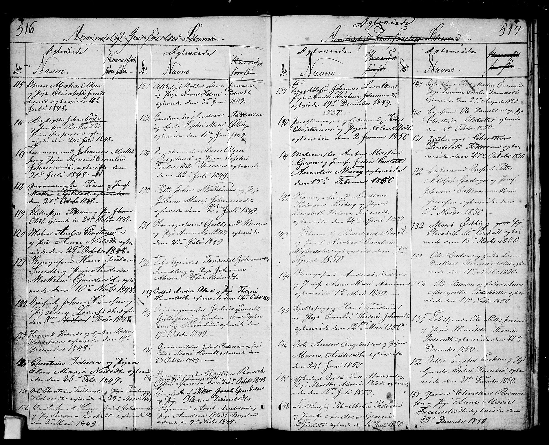 Fredrikstad prestekontor Kirkebøker, AV/SAO-A-11082/G/Ga/L0001: Klokkerbok nr. 1, 1824-1879, s. 516-517