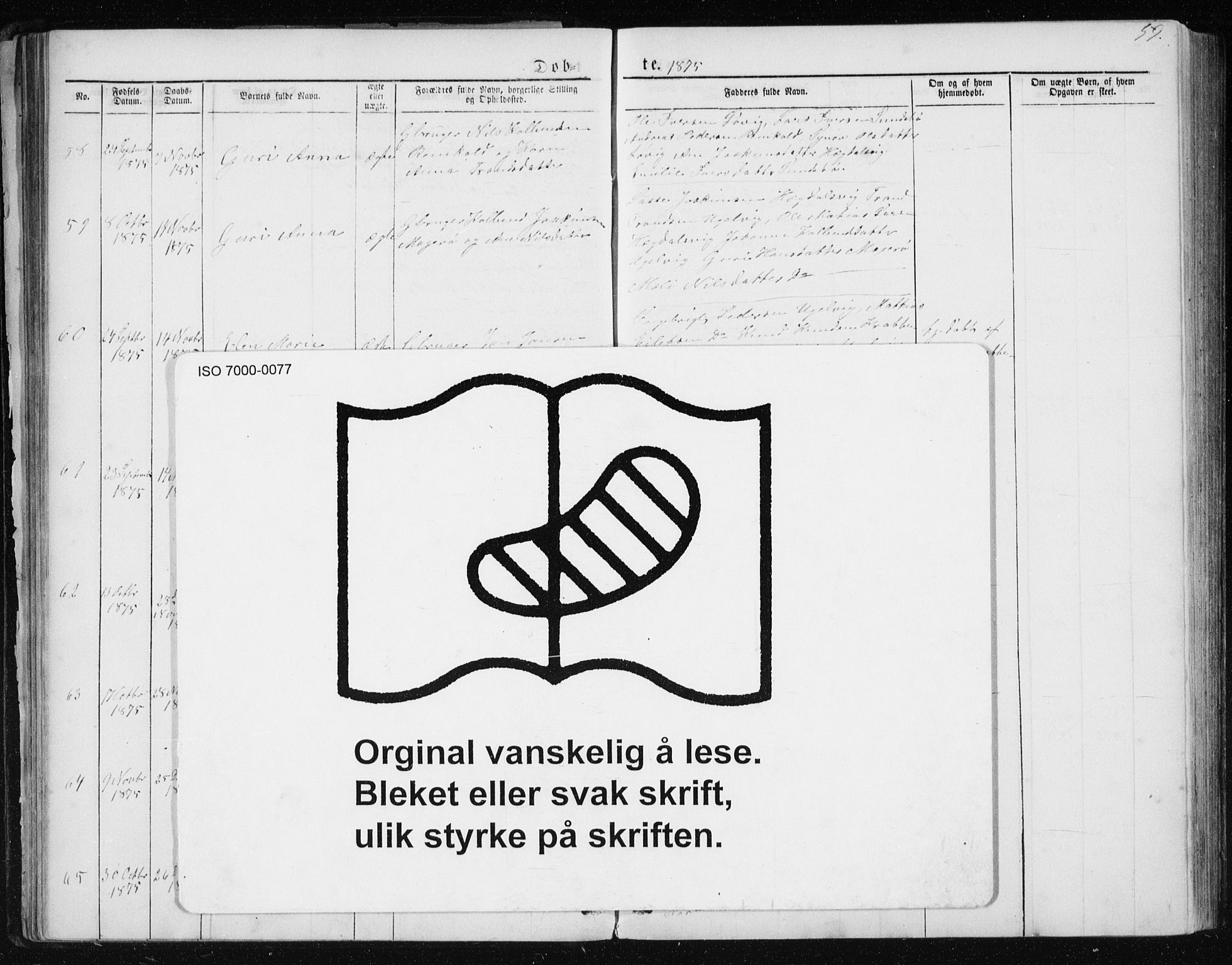 Ministerialprotokoller, klokkerbøker og fødselsregistre - Møre og Romsdal, AV/SAT-A-1454/560/L0724: Klokkerbok nr. 560C01, 1867-1892, s. 59