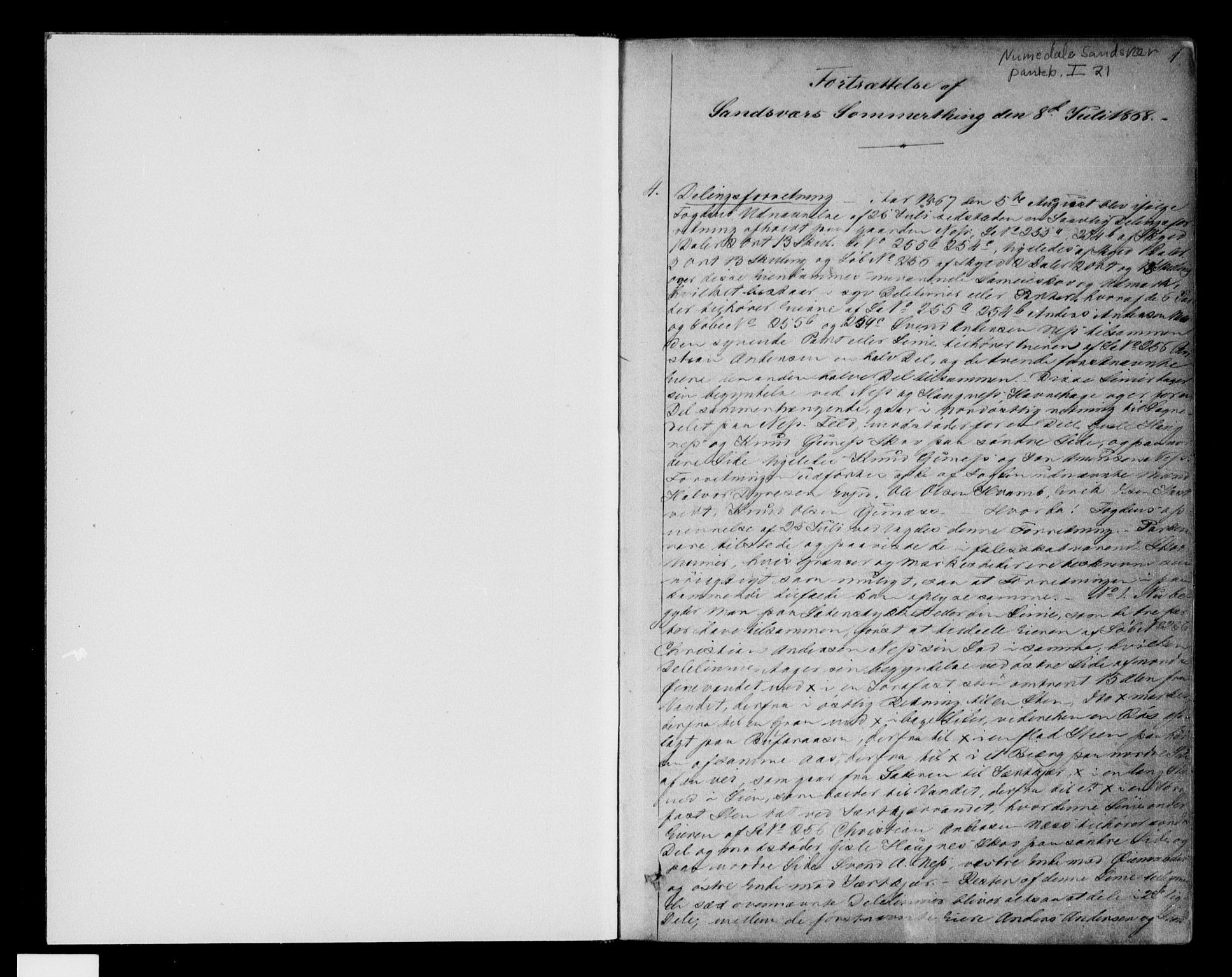 Numedal og Sandsvær sorenskriveri, SAKO/A-128/G/Ga/Gaa/L0021: Pantebok nr. I 21, 1868-1871, s. 1